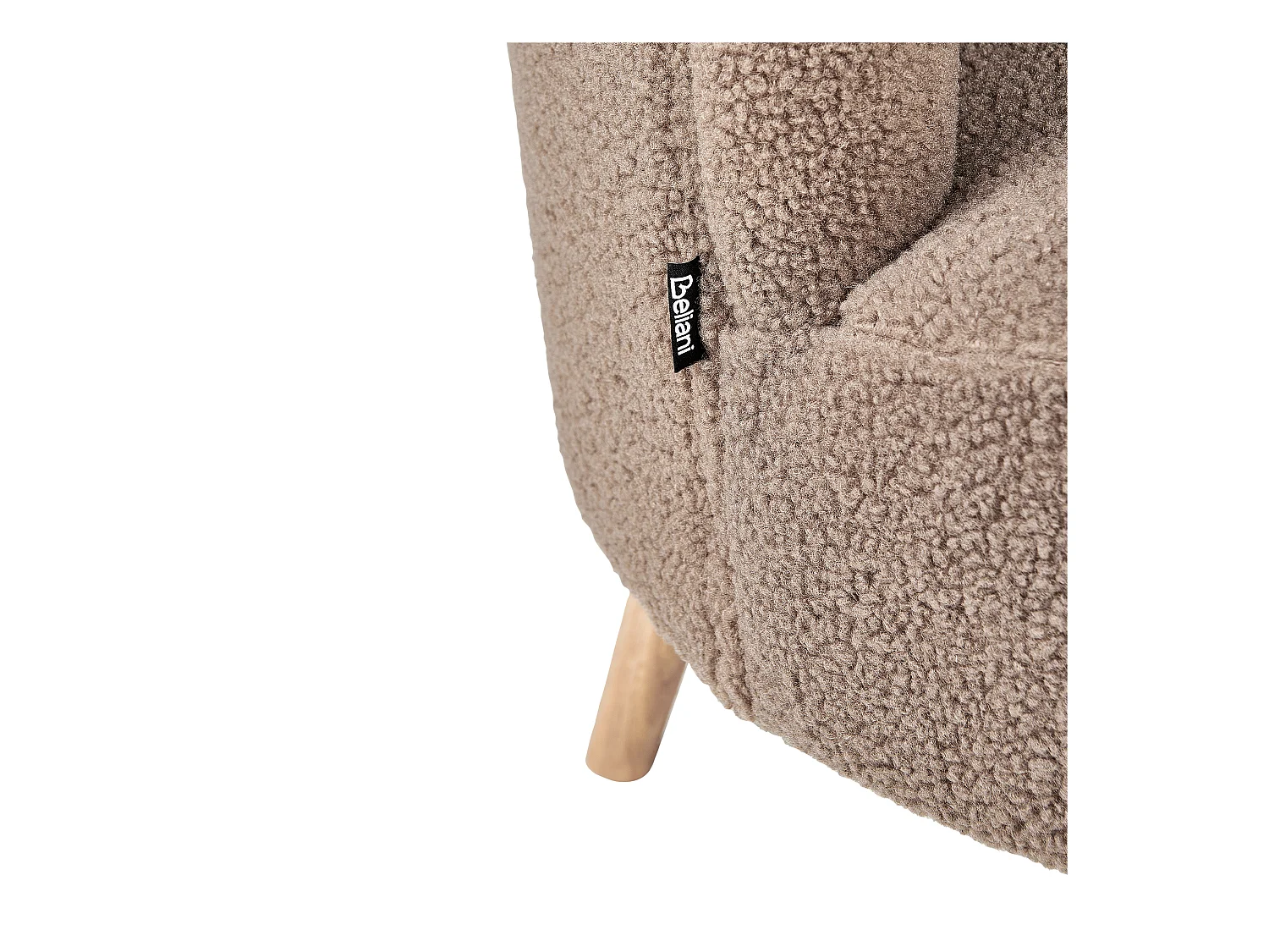 Fauteuil ODENZEN Bouclé Marron