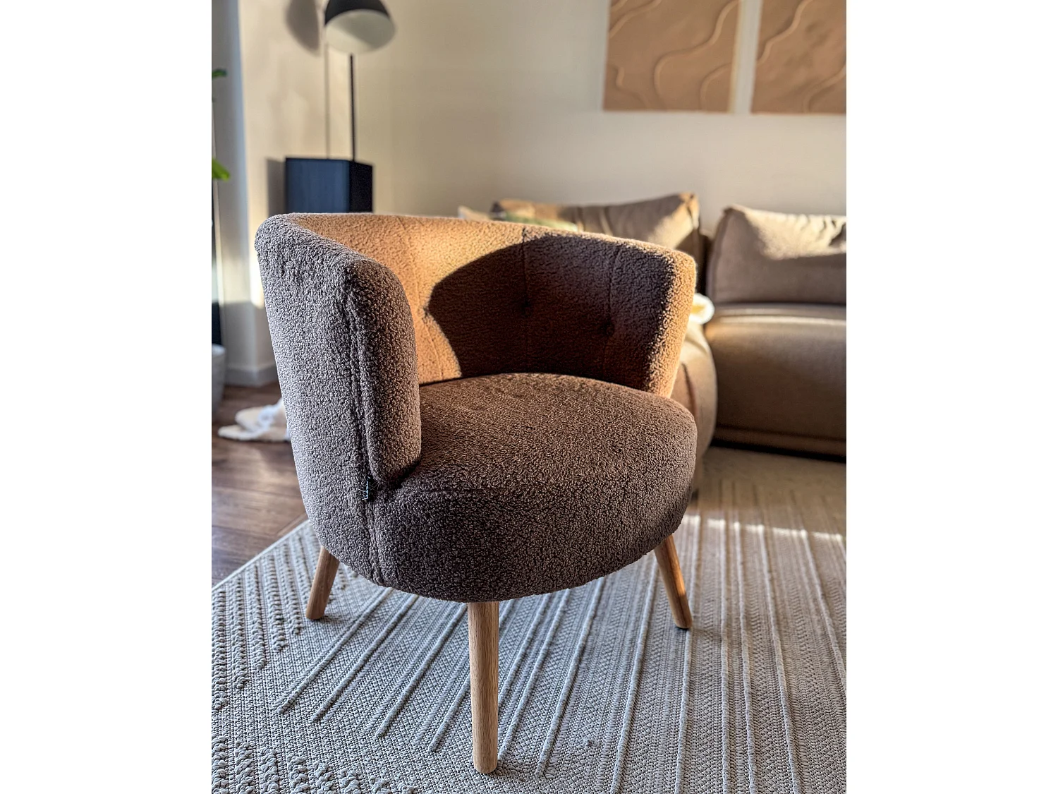 Armchair ODENZEN Boucle Brown