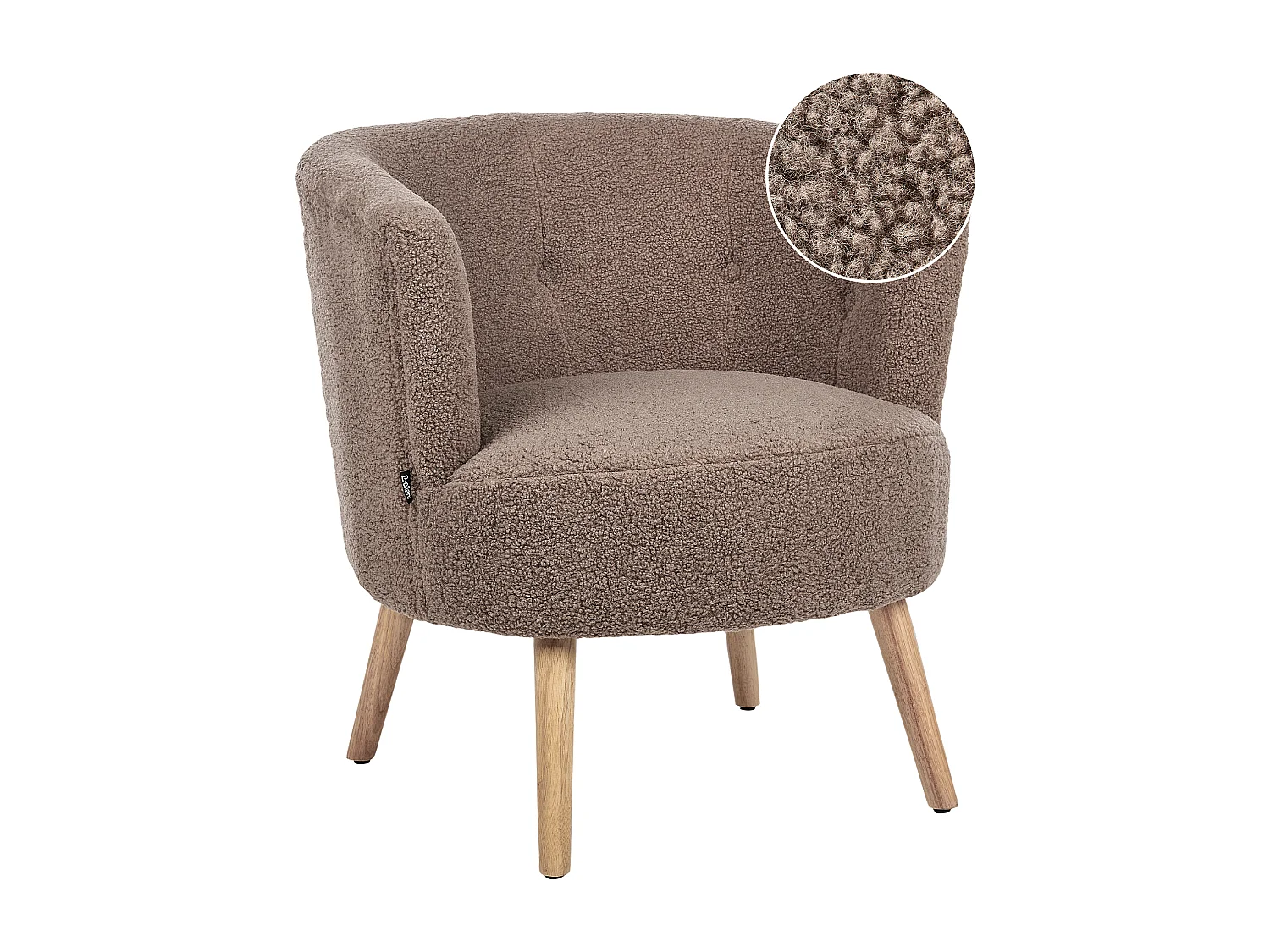 Fauteuil ODENZEN Bouclé Marron