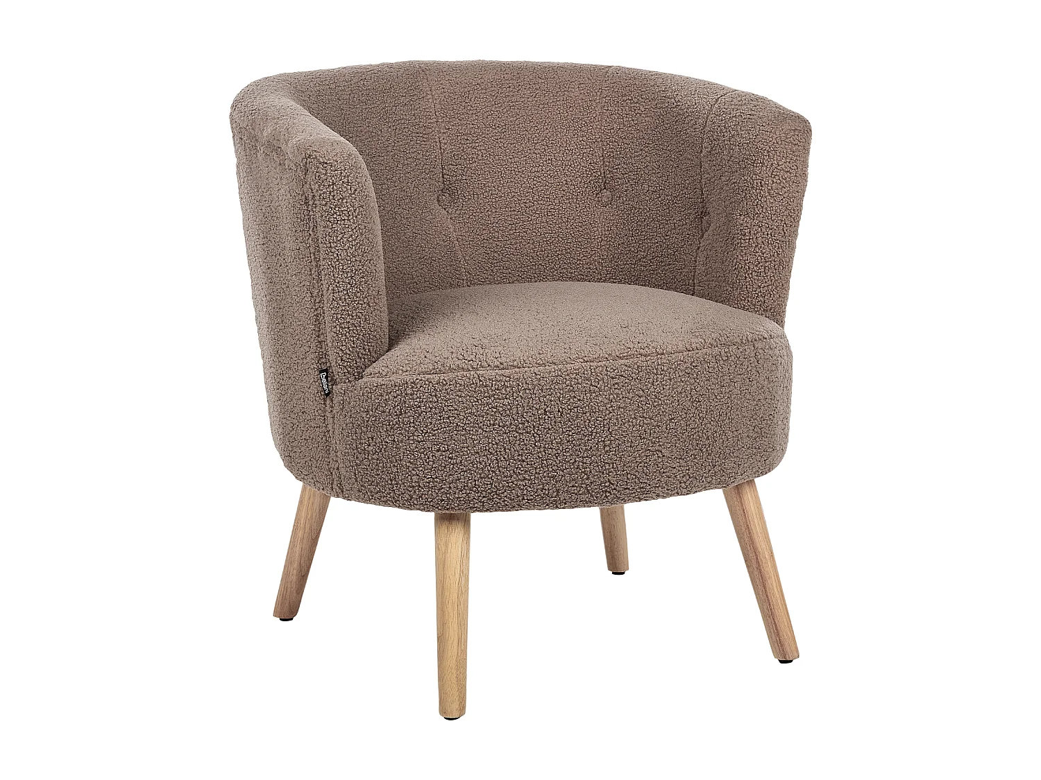 Fauteuil ODENZEN Bouclé Marron