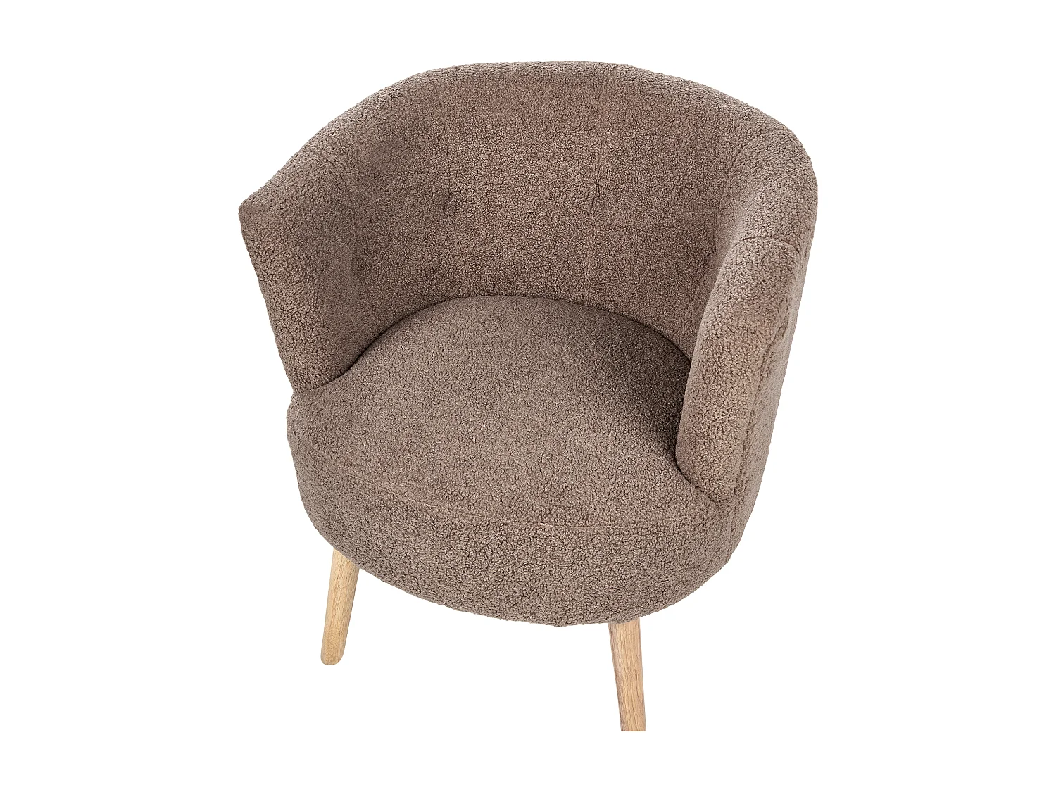 Fauteuil ODENZEN Bouclé Marron