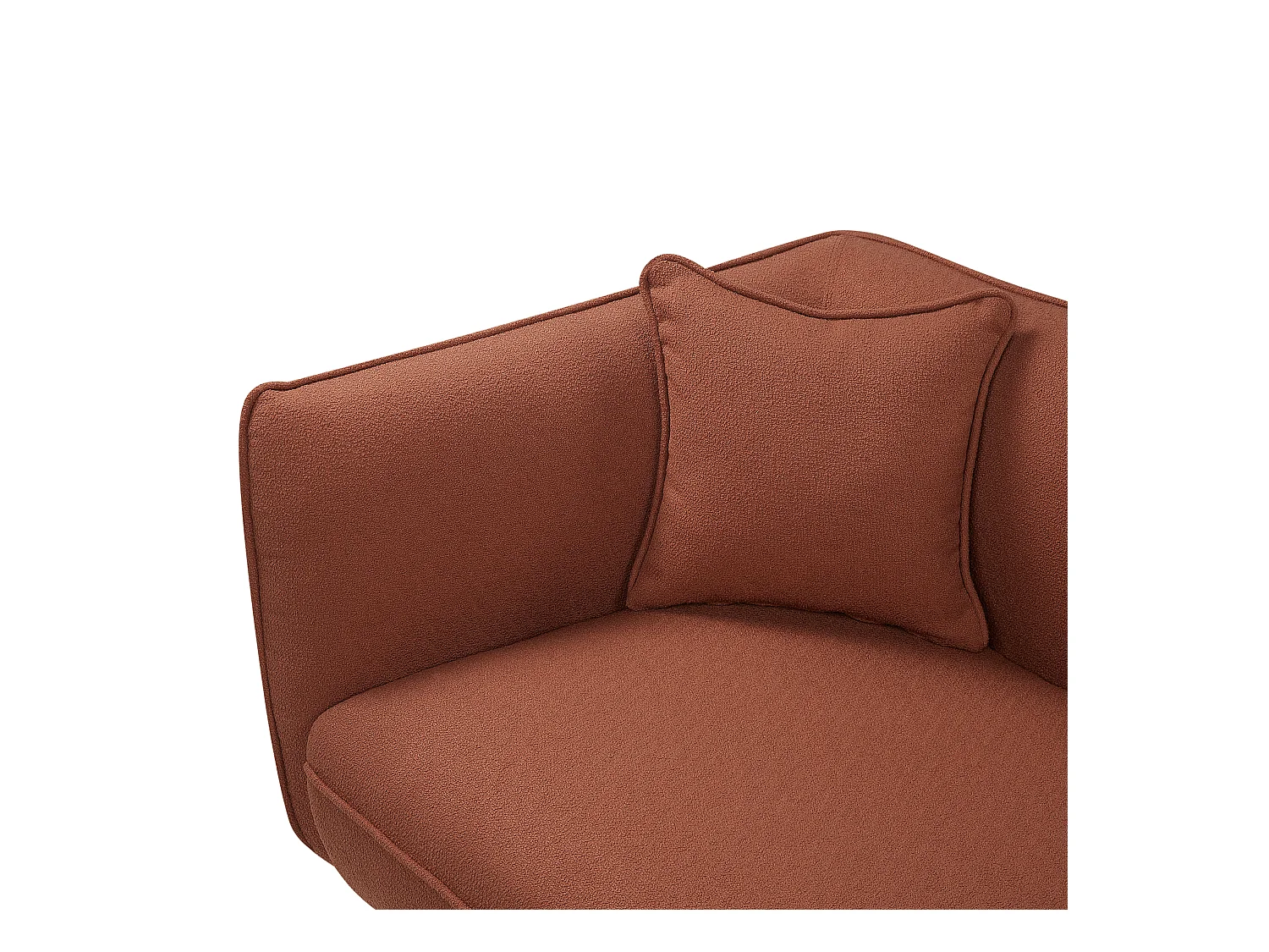 Chaise longue côté droite CHEVANNES Bouclé Rouge foncé