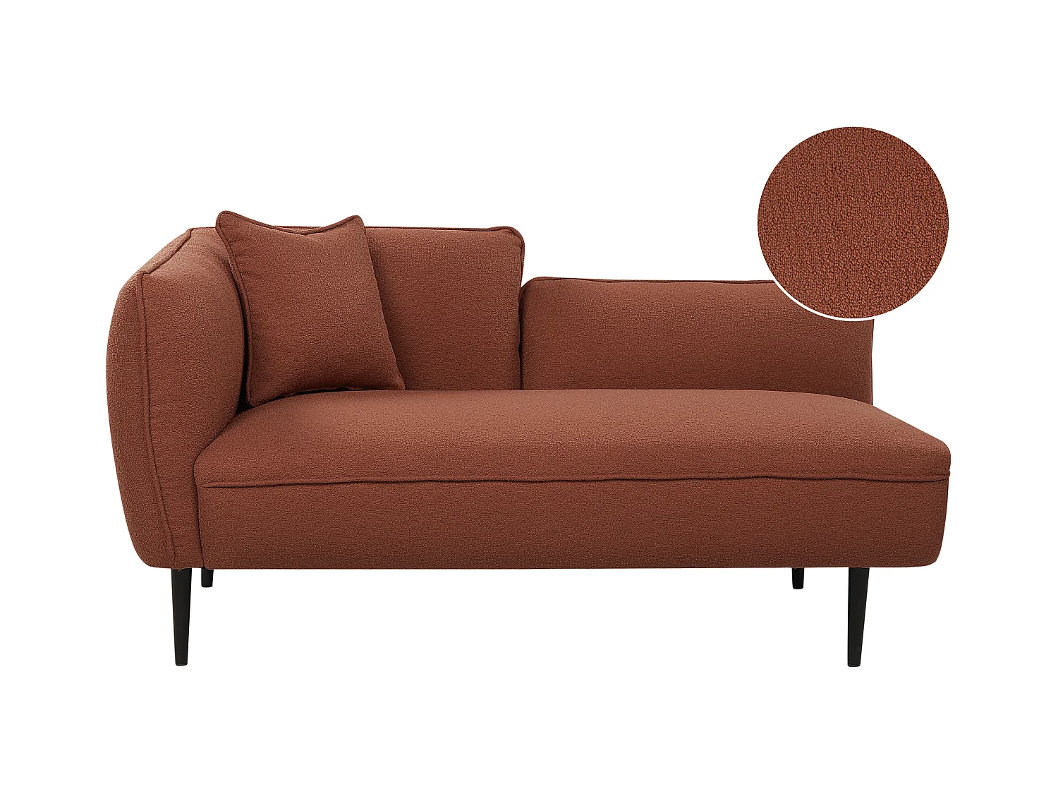 Linksseitige Chaiselounge CHEVANNES Bouclé Dunkelrot
