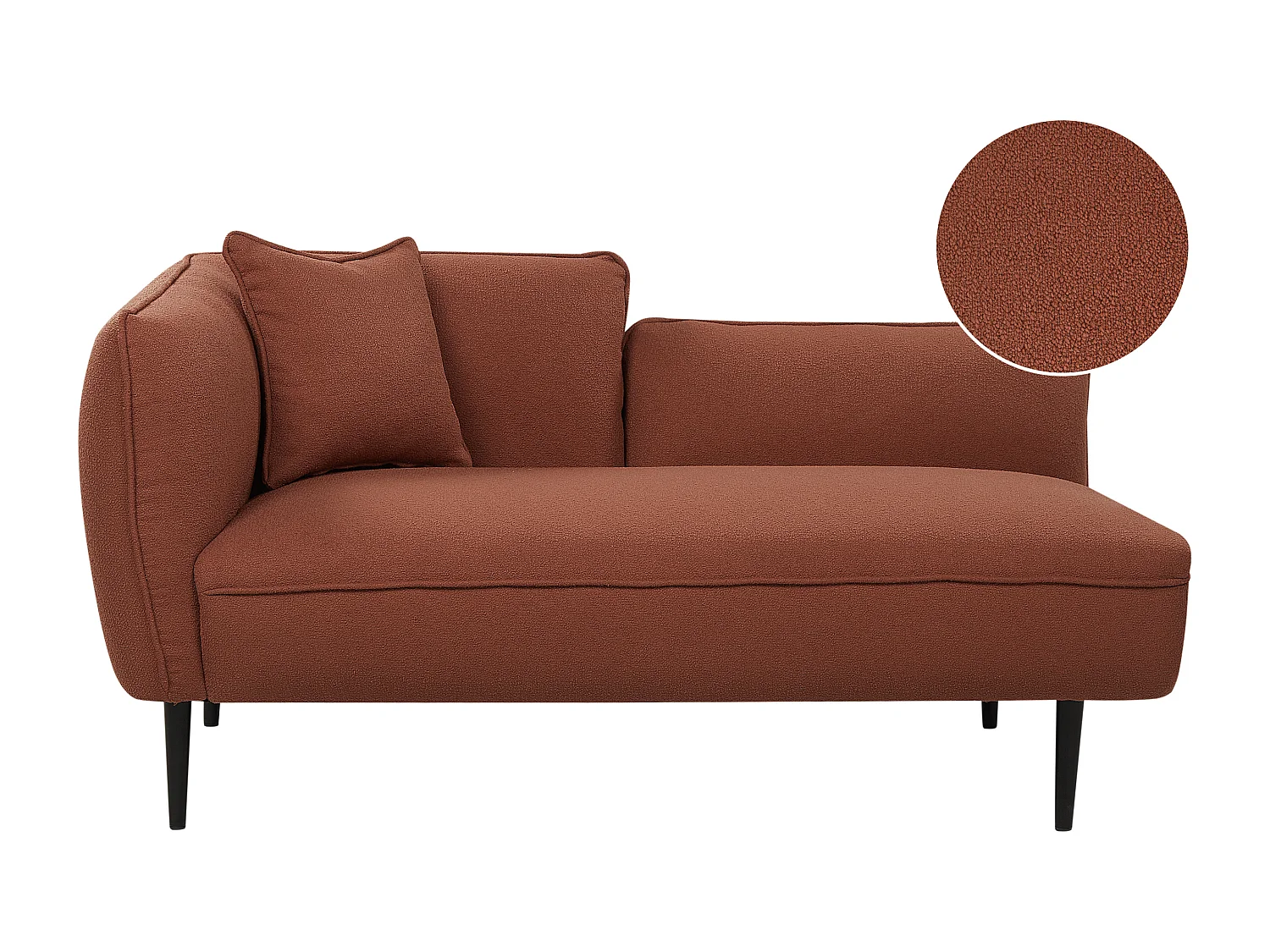 Linksseitige Chaiselounge CHEVANNES Bouclé Dunkelrot