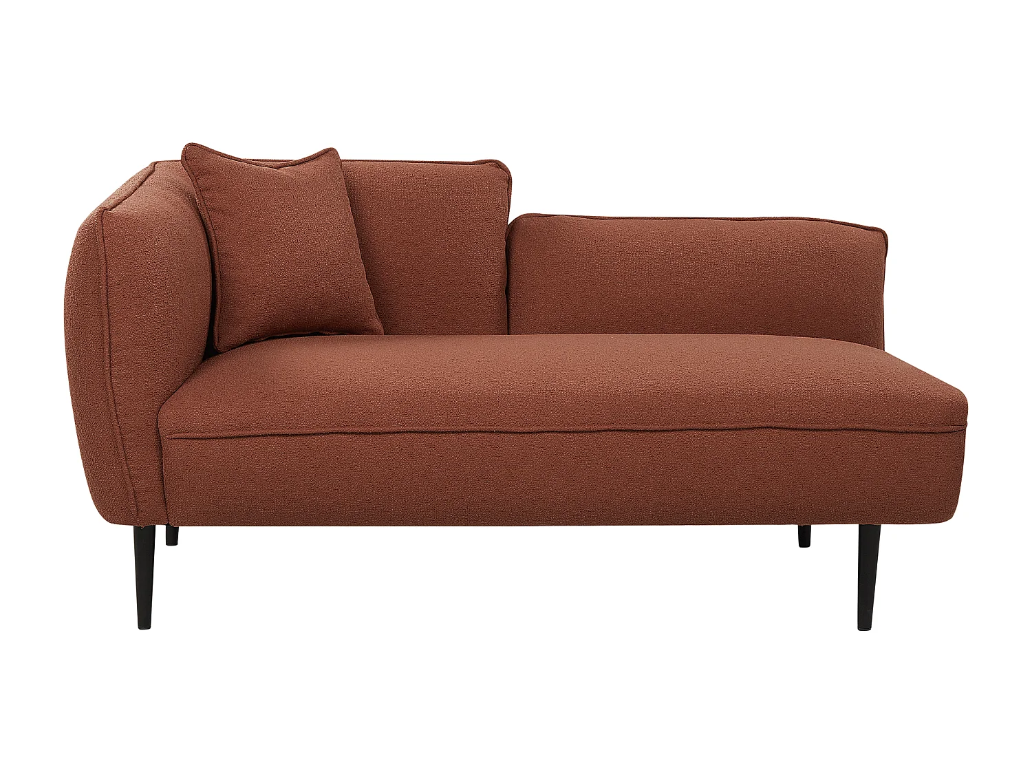 Linksseitige Chaiselounge CHEVANNES Bouclé Dunkelrot