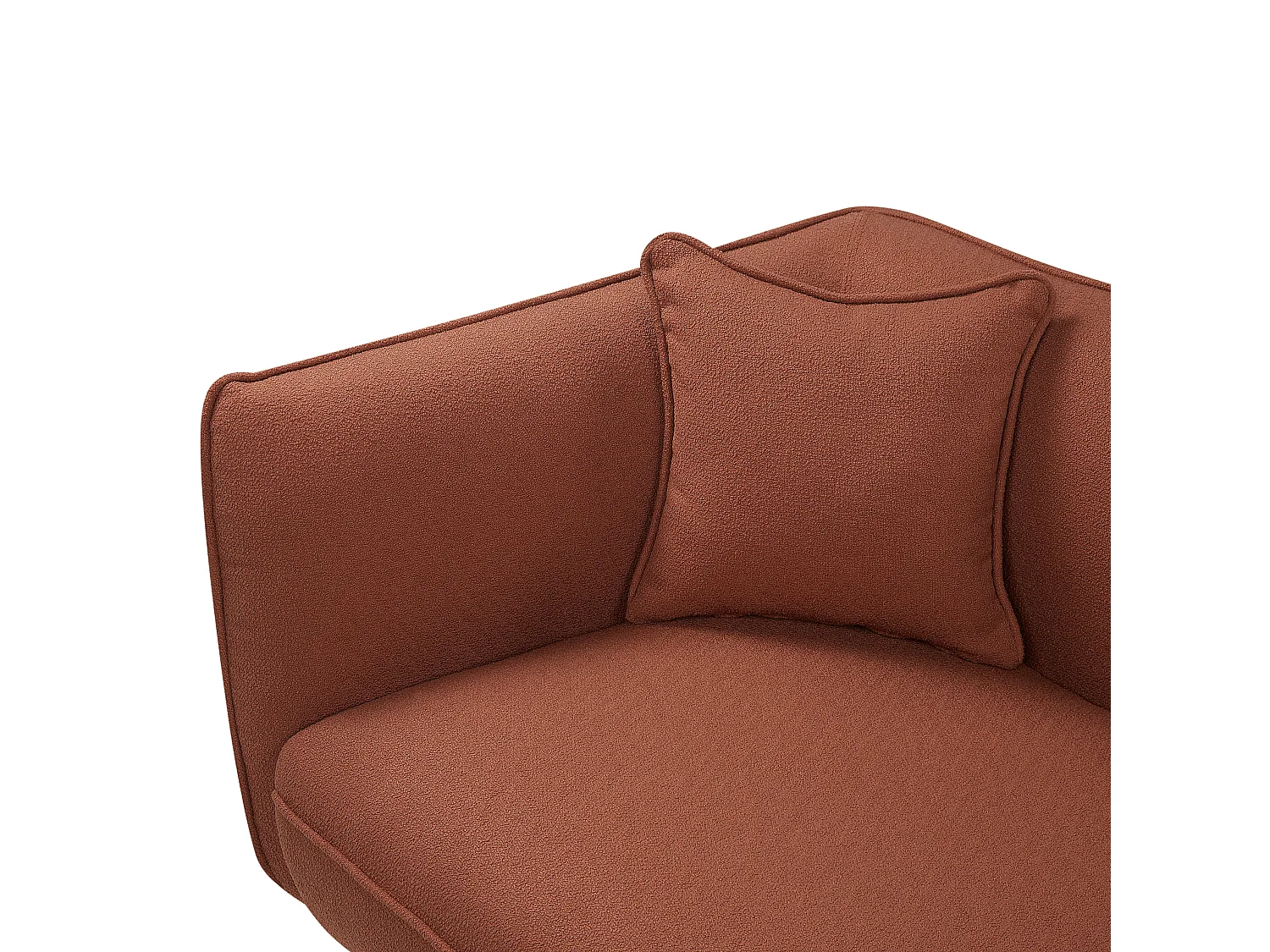 Linksseitige Chaiselounge CHEVANNES Bouclé Dunkelrot