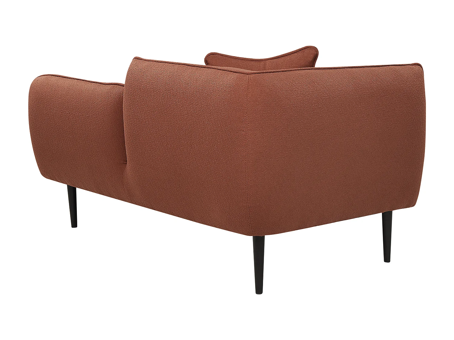 Chaise longue côté gauche CHEVANNES Bouclé Rouge foncé