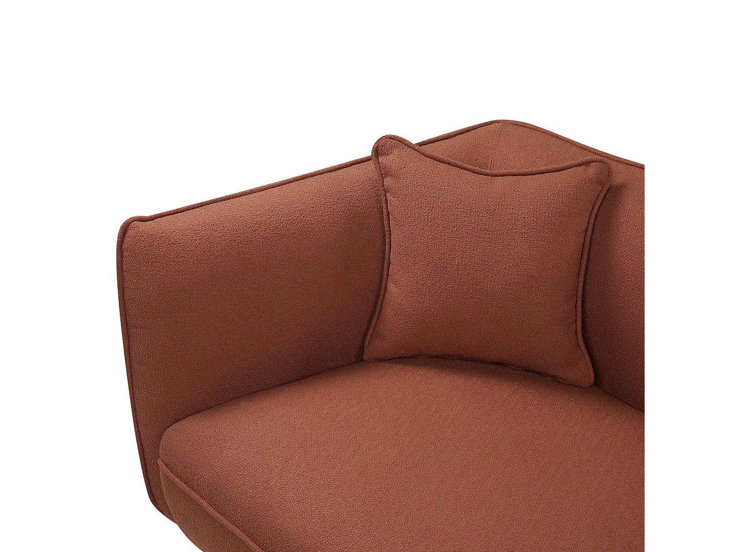 Chaise longue côté gauche CHEVANNES Bouclé Rouge foncé