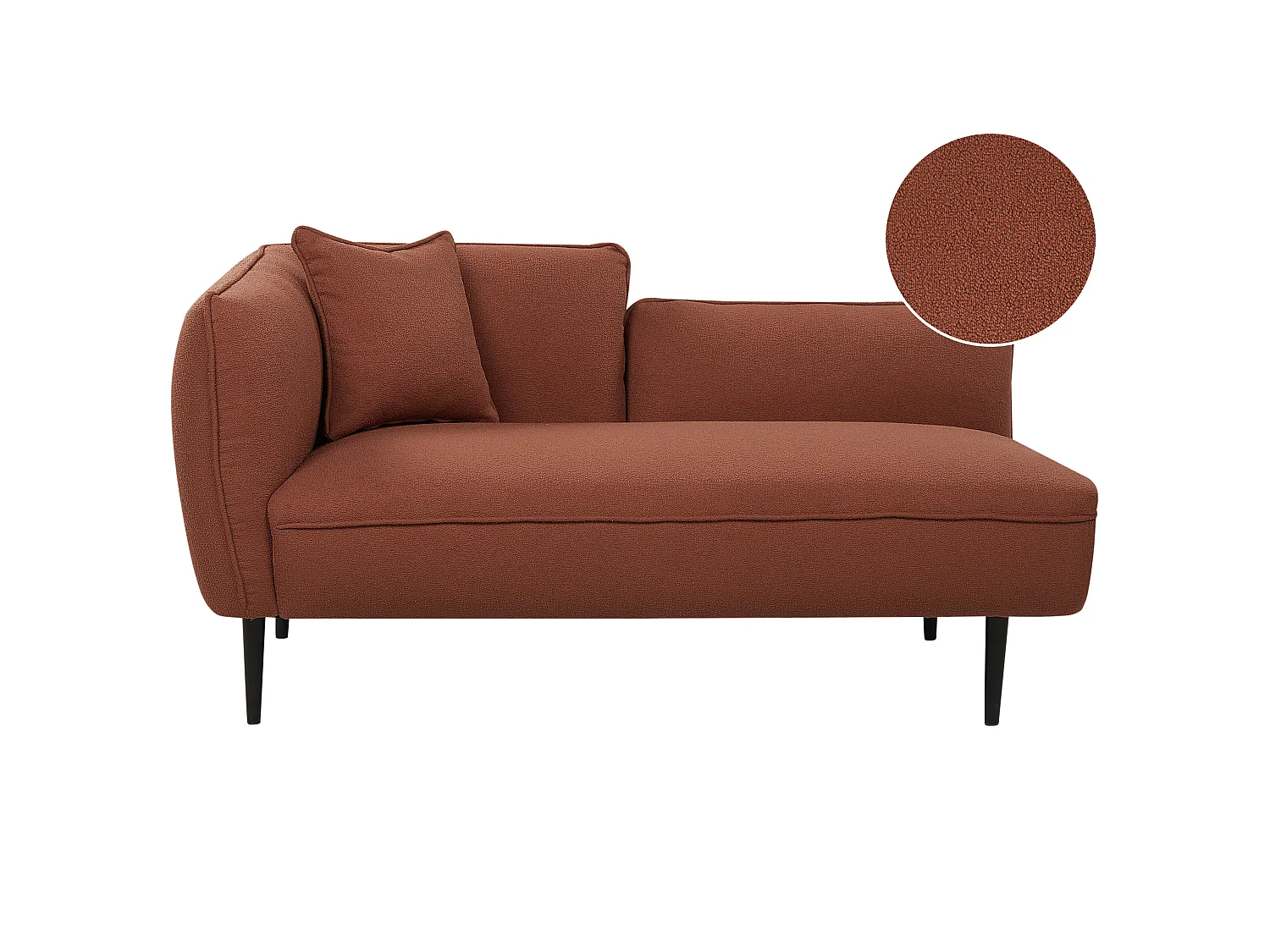 Linksseitige Chaiselounge CHEVANNES Bouclé Dunkelrot