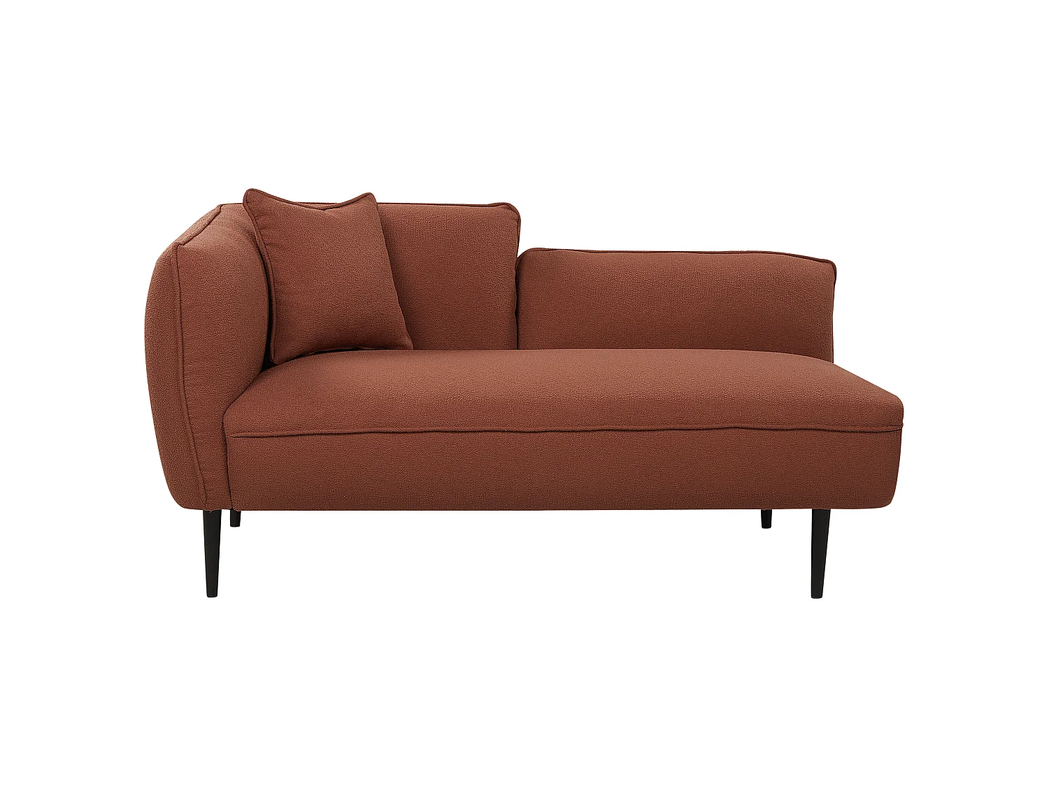 Linksseitige Chaiselounge CHEVANNES Bouclé Dunkelrot