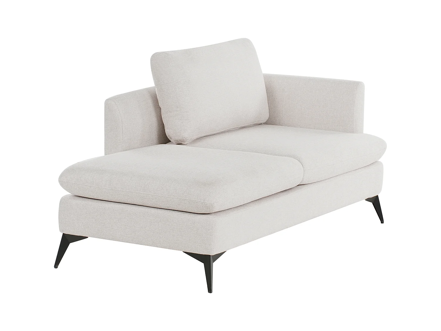 Chaise longue côté droit SIEVOZ Tissu Beige clair