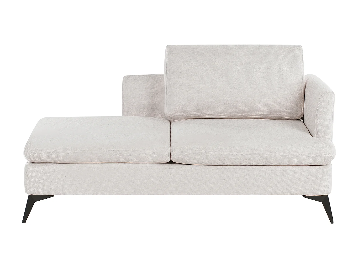 Chaiselongue Stoff hell beige rechtsseitig mit Kissen klassisch modern Sievoz