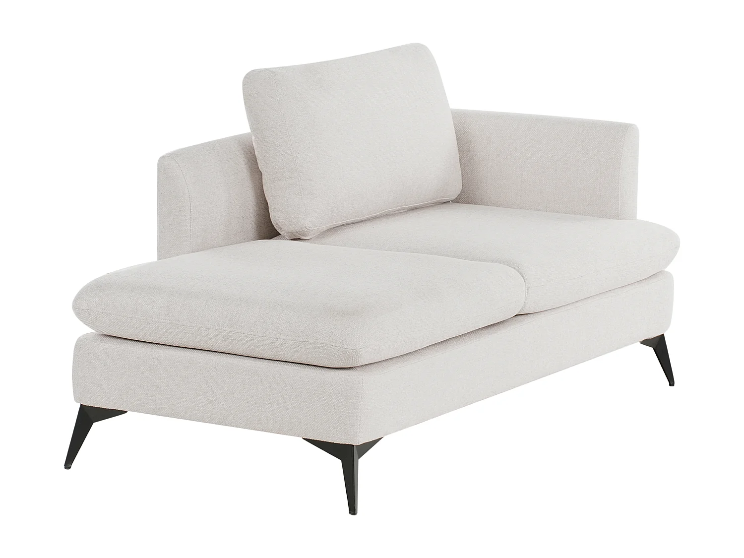 Chaiselongue Stoff hell beige rechtsseitig mit Kissen klassisch modern Sievoz