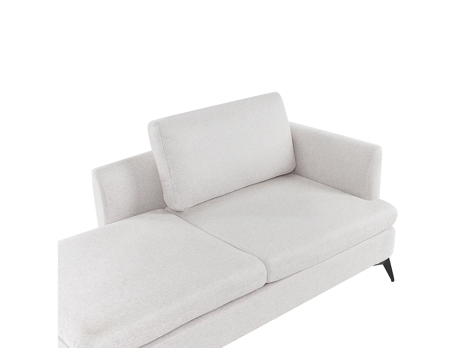 Chaise longue à direita SIEVOZ Tecido Creme claro