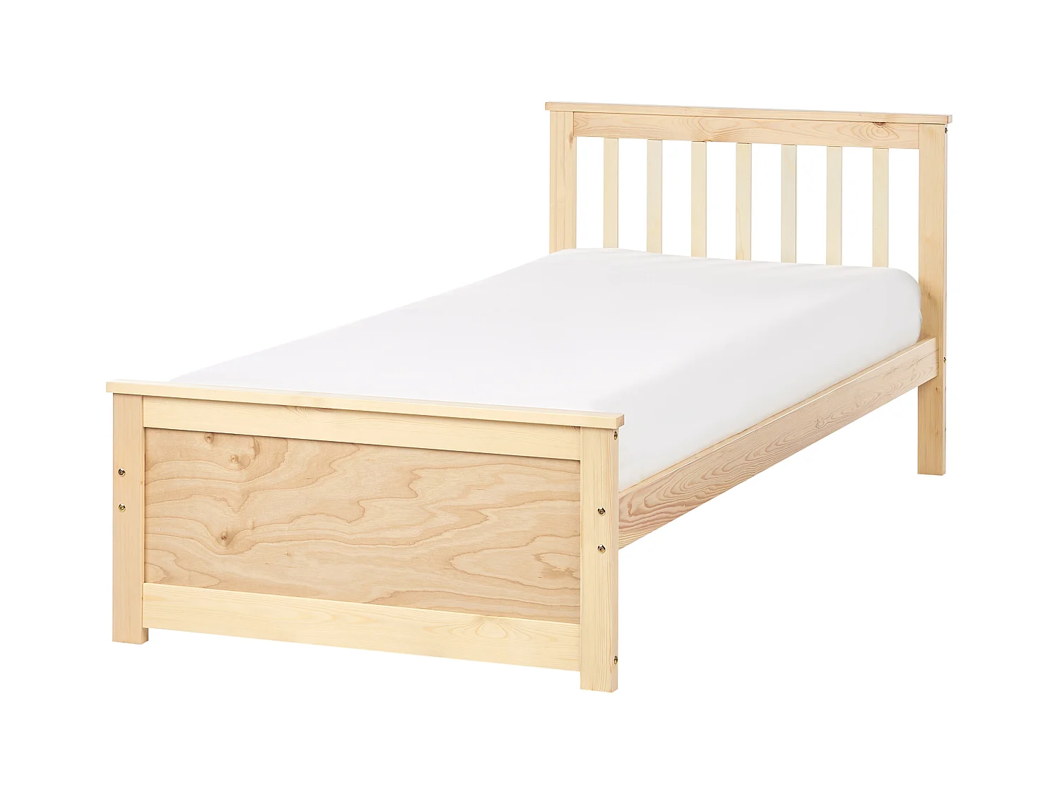 Lit avec sommier Bois de pin OLENDON 90 x 200 cm Marron clair