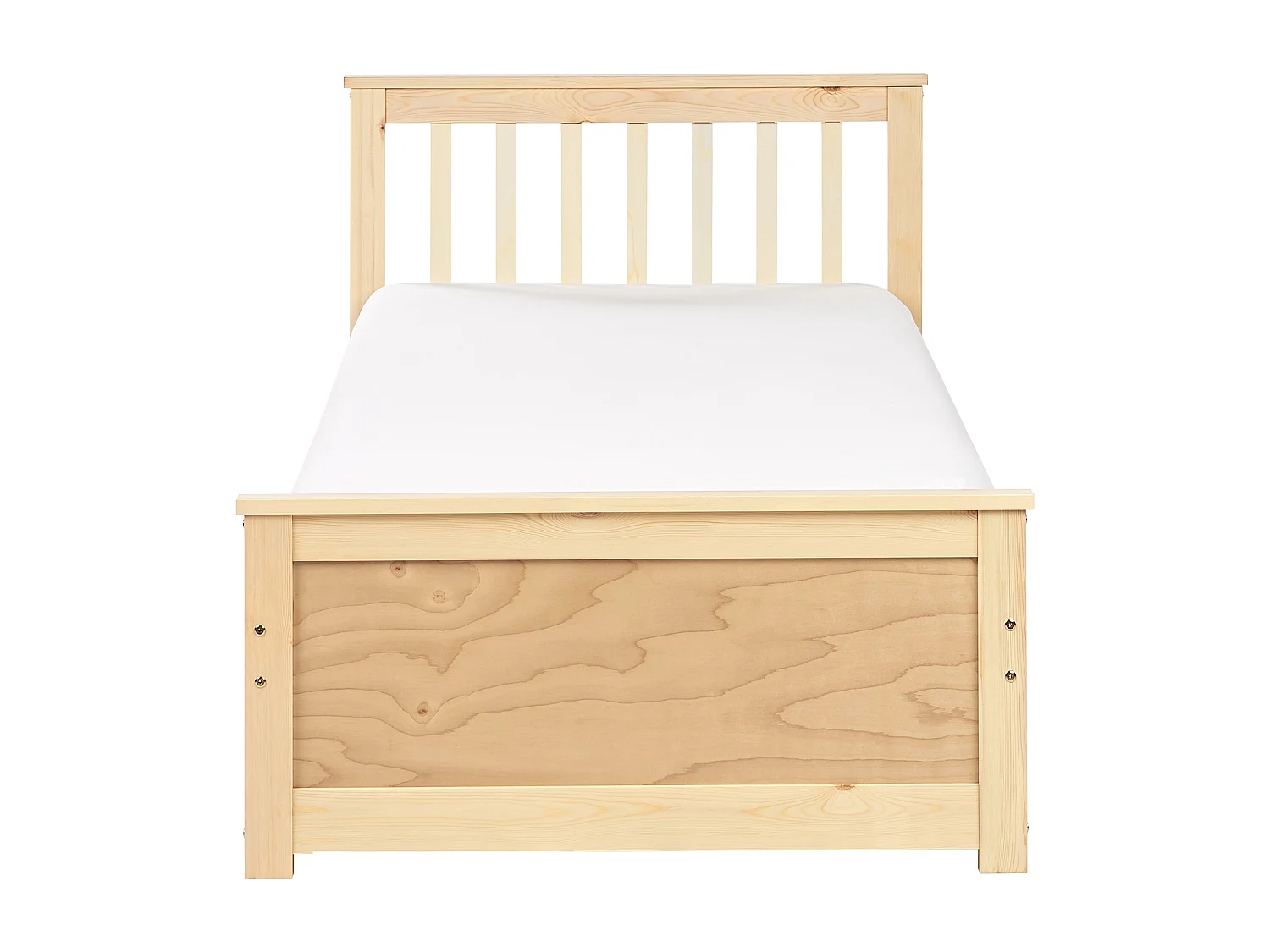 Minimalistischer Bettrahmen aus Holz hellbraun mit Lattenrost 90x200 cm Olendon