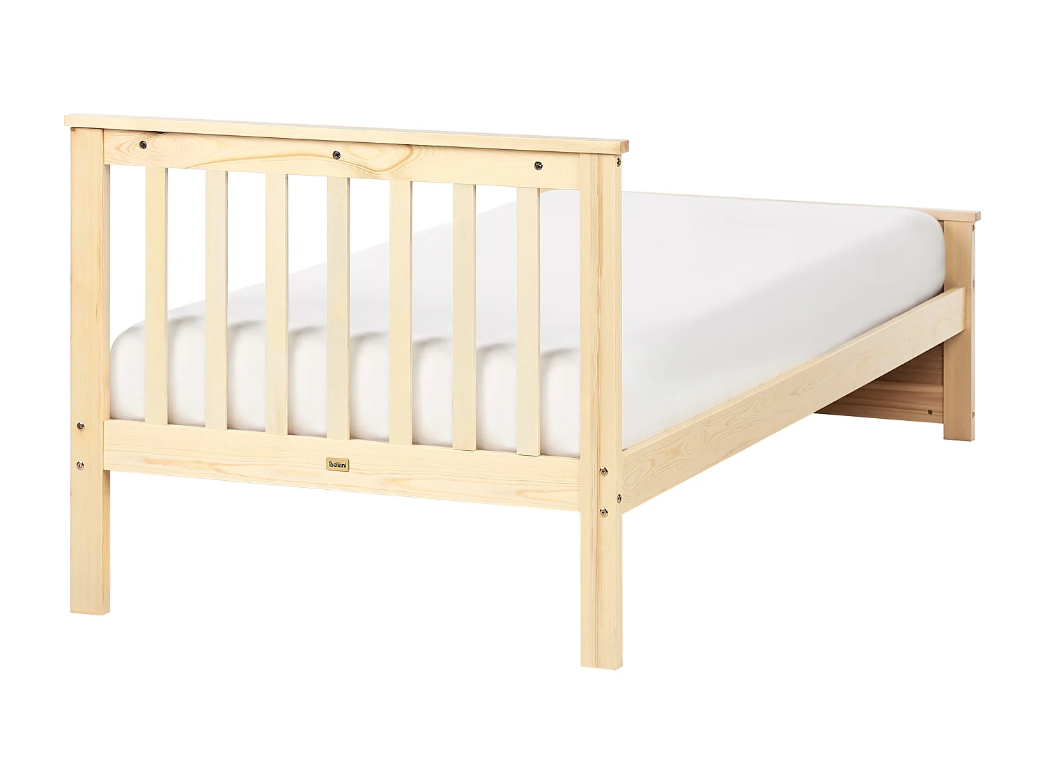 Minimalistischer Bettrahmen aus Holz hellbraun mit Lattenrost 90x200 cm Olendon