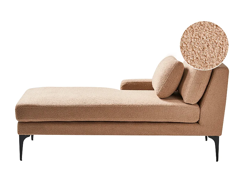 Chaise longue versione destra EWRON Bouclé Beige sabbia