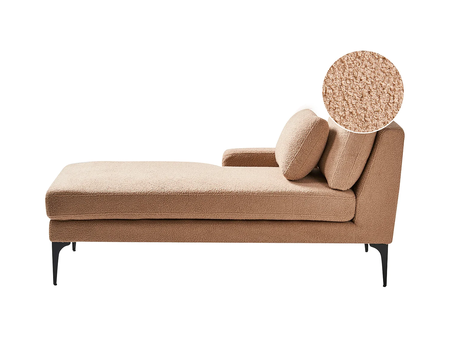Chaise longue côté droit EWRON Bouclé Beige sable
