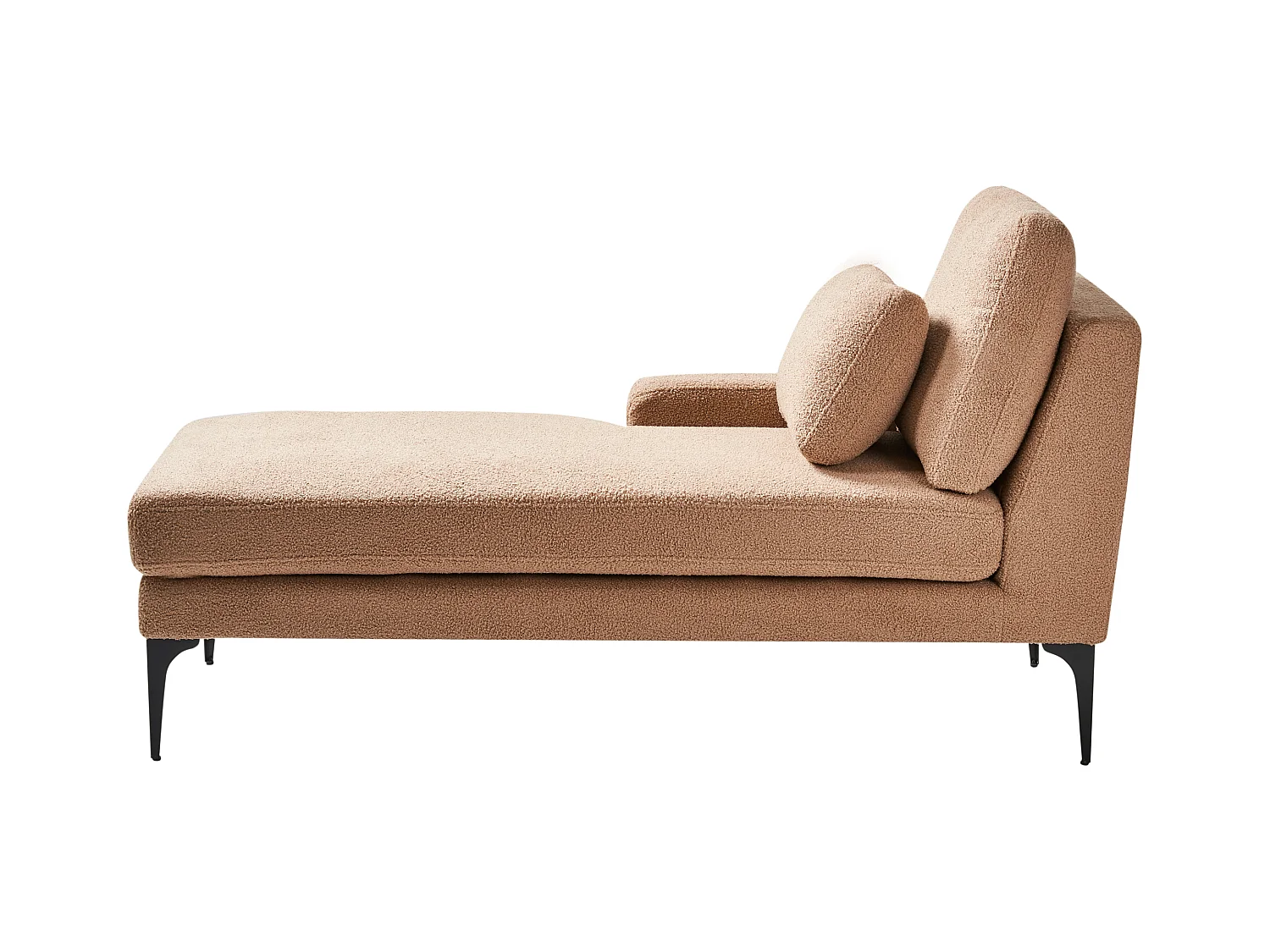 Chaise longue côté droit EWRON Bouclé Beige sable