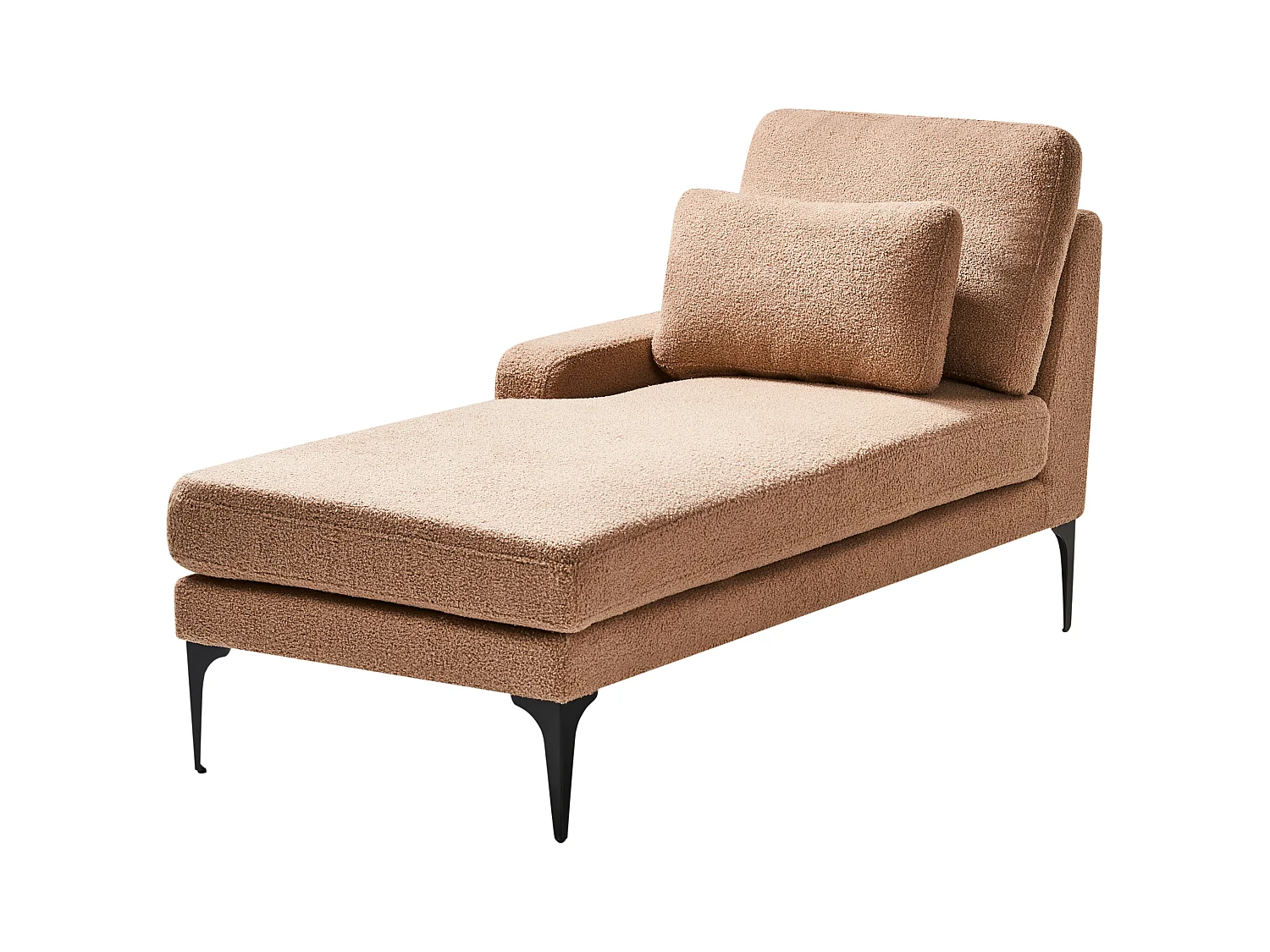 Chaise longue côté droit EWRON Bouclé Beige sable