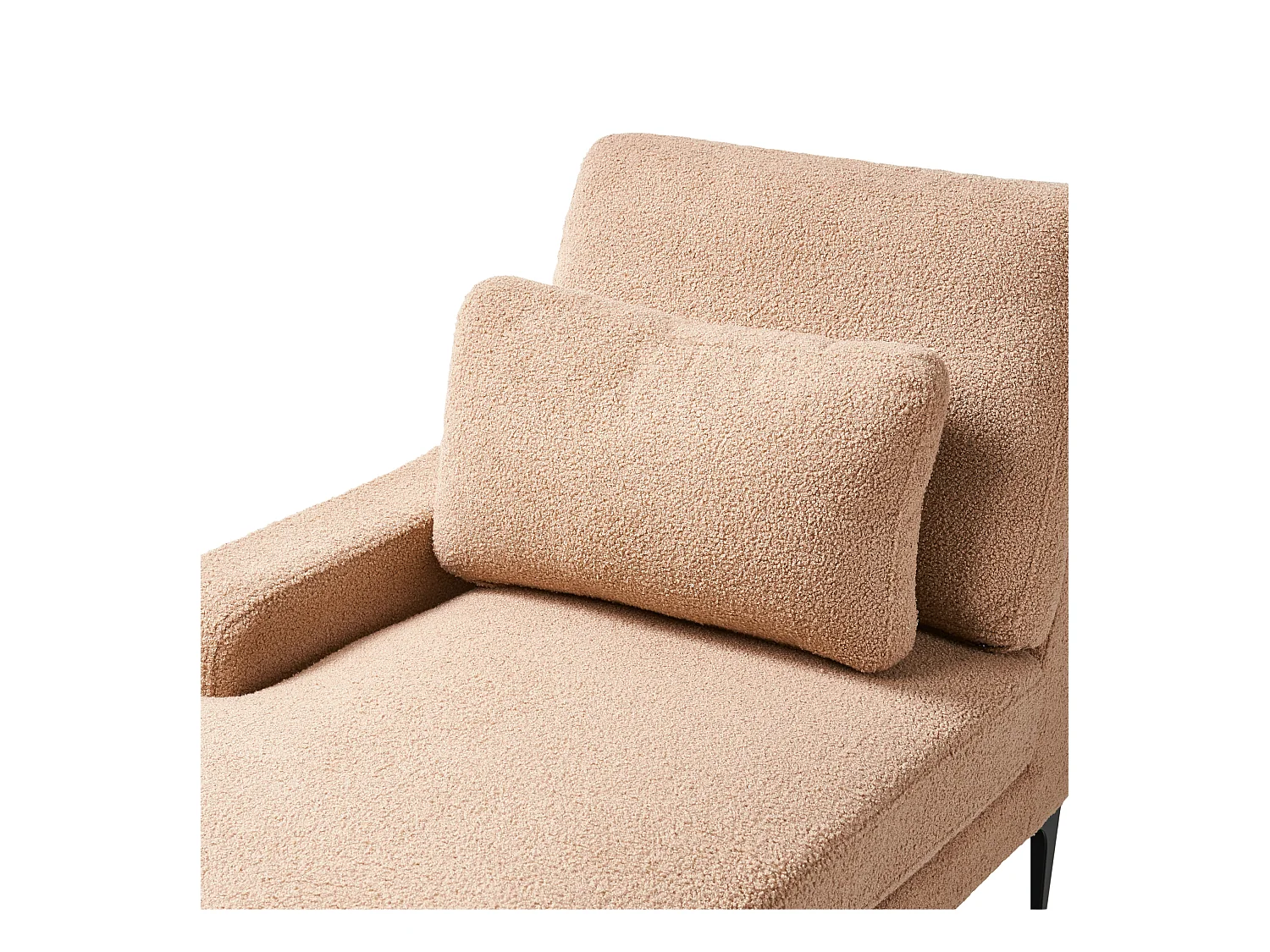 Chaise longue côté droit EWRON Bouclé Beige sable