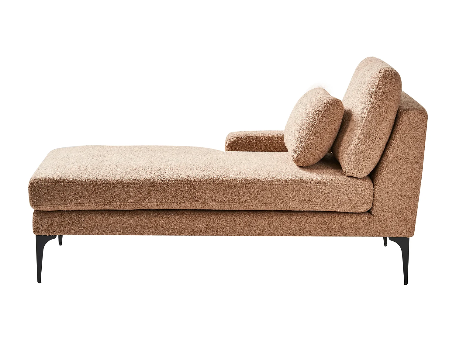 Chaise longue côté droit EWRON Bouclé Beige sable