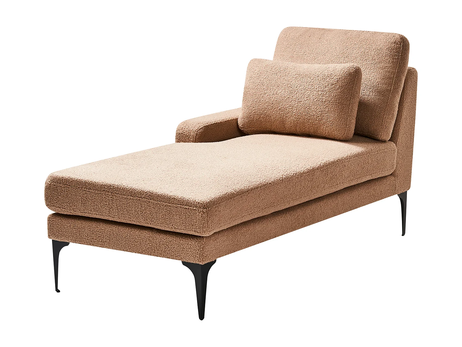 Chaise longue côté droit EWRON Bouclé Beige sable