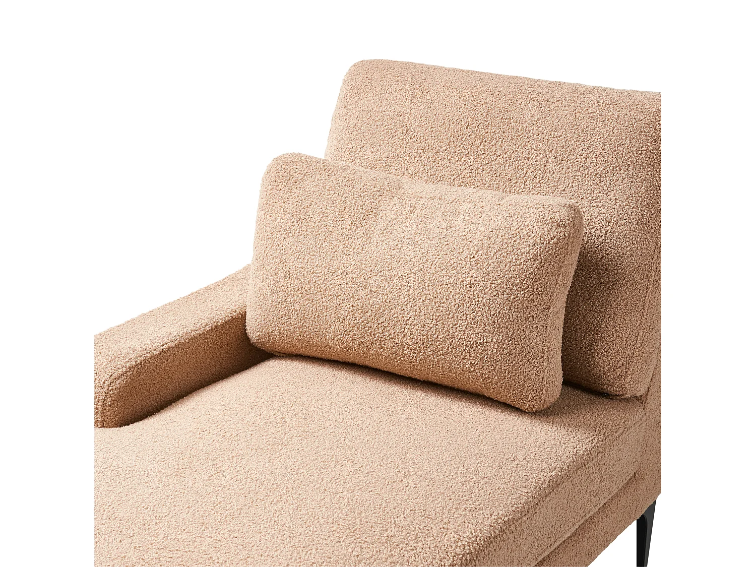 Chaise longue côté droit EWRON Bouclé Beige sable