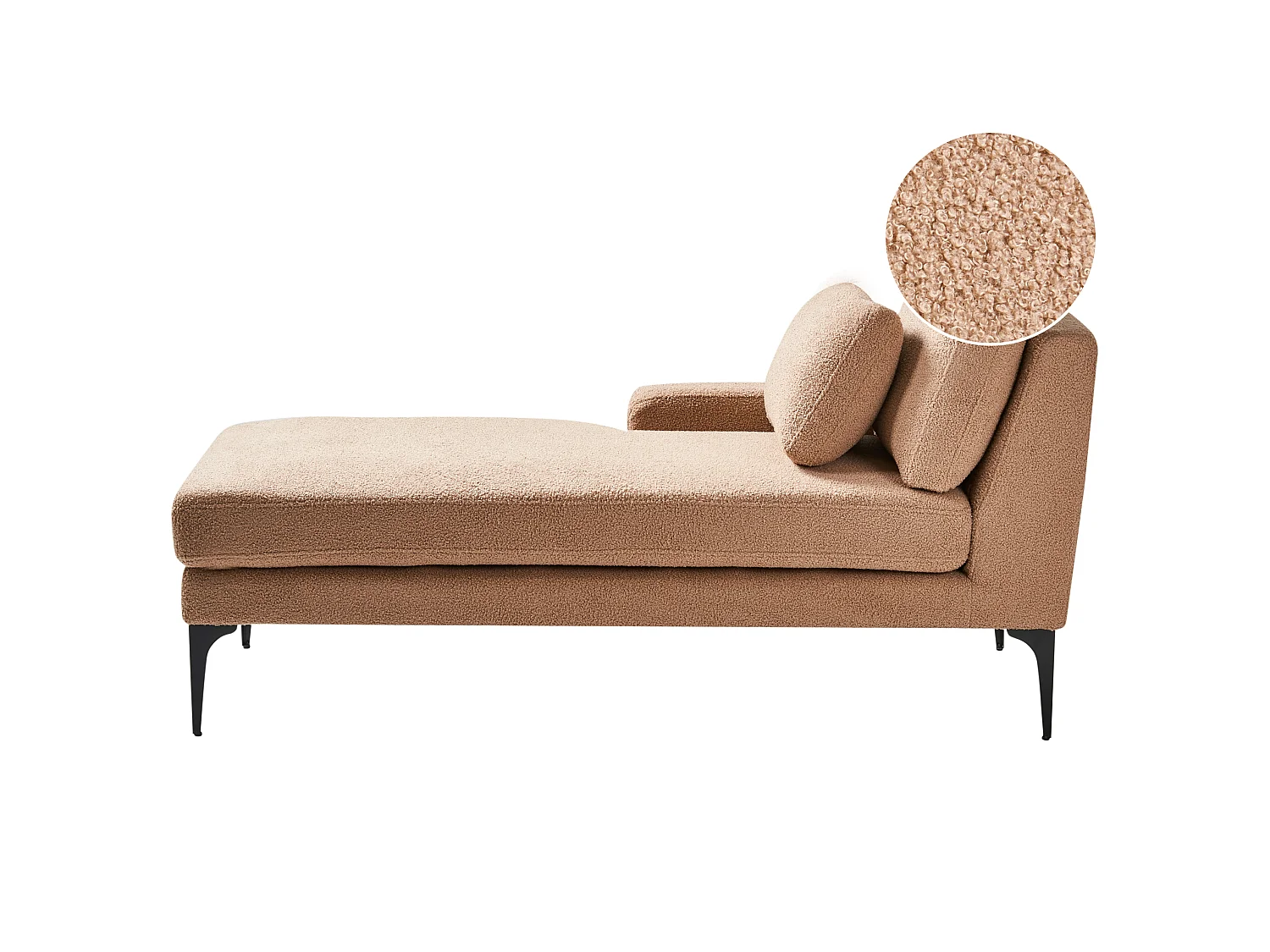Chaise longue côté droit EWRON Bouclé Beige sable