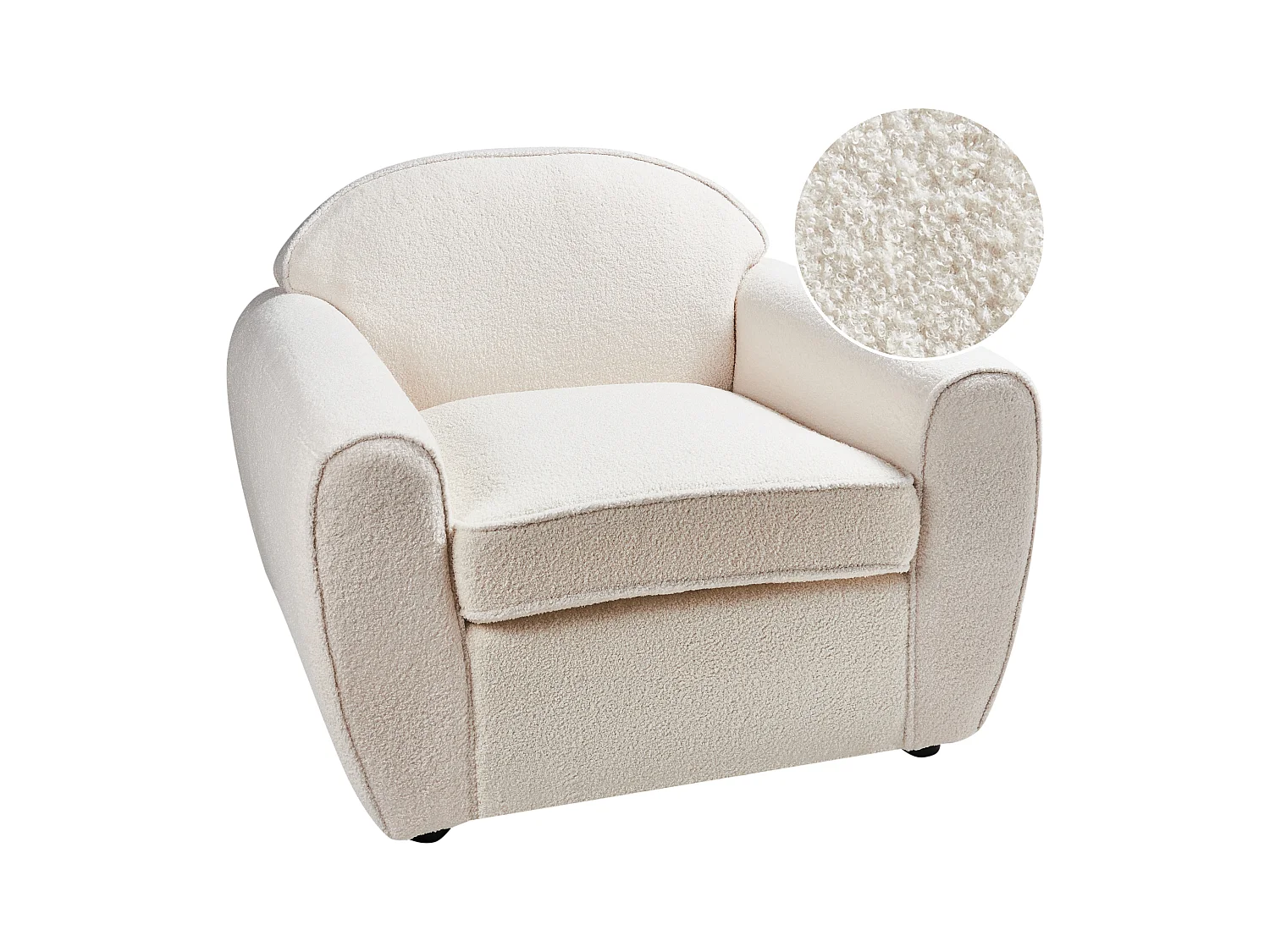 Fauteuil ELLEDE Bouclé Beige clair