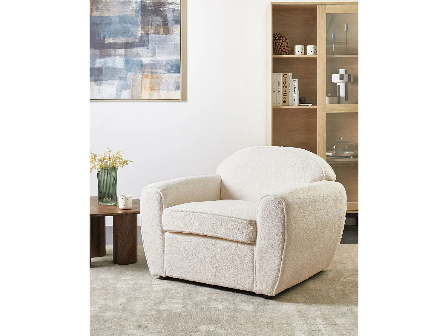 Fotel ELLEDE Boucle Jasnobeżowy