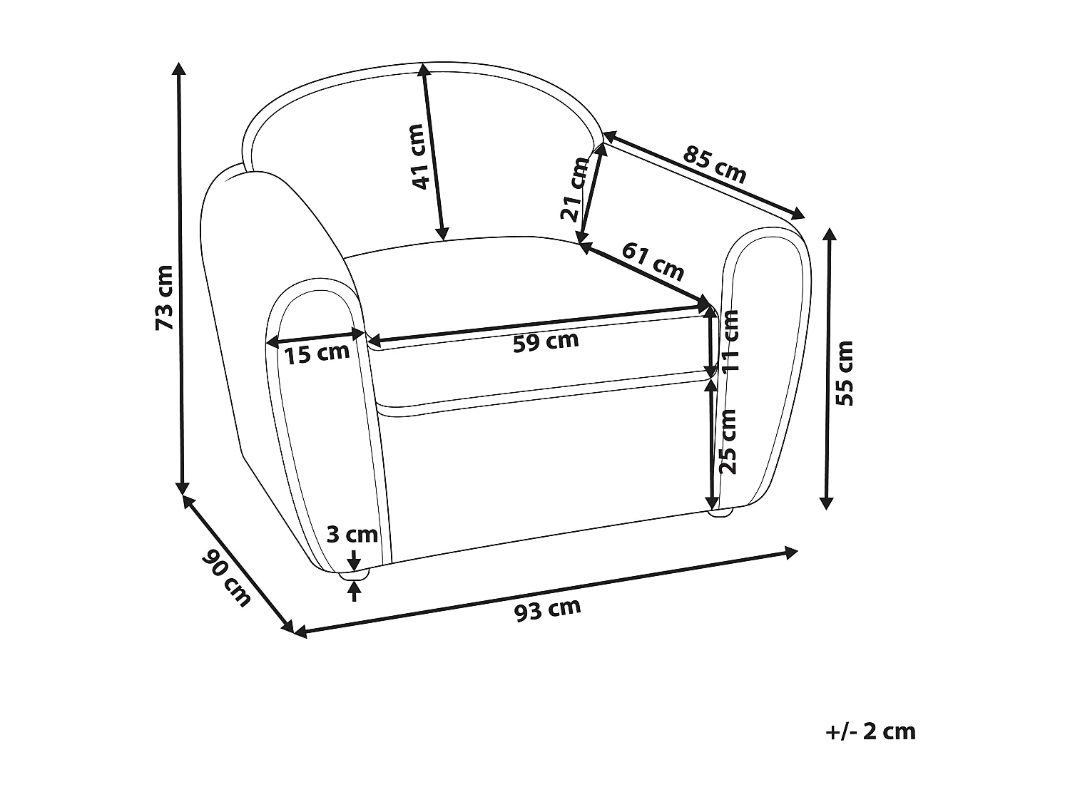 Fauteuil ELLEDE Bouclé Lichtbeige