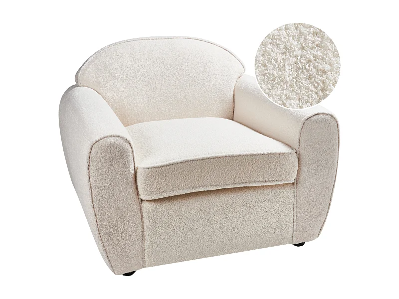 Fauteuil ELLEDE Bouclé Lichtbeige