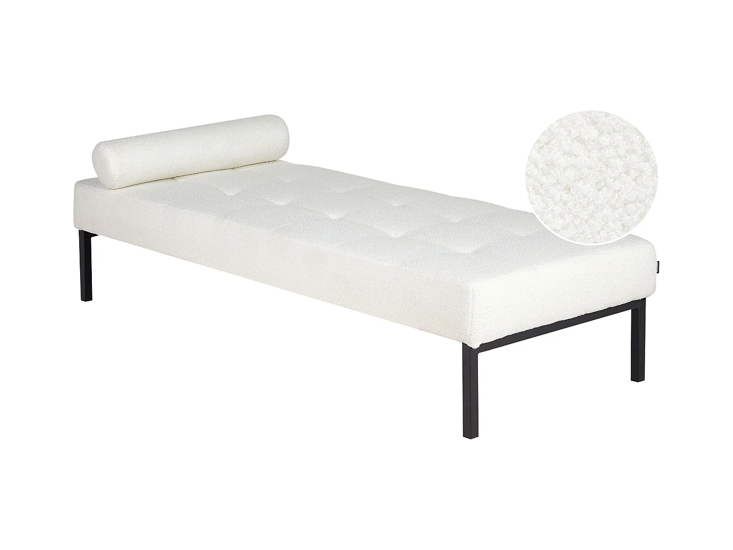 Chaise longue CHINON Bouclé Blanc