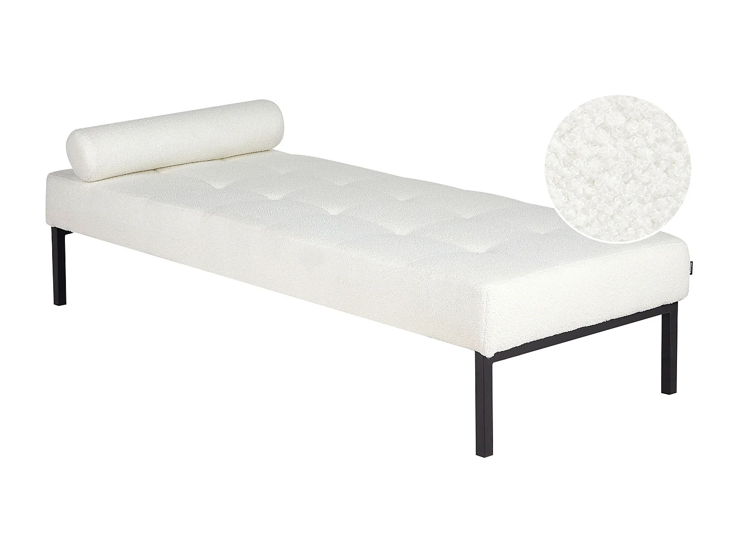 Chaise longue CHINON Bouclé Blanc