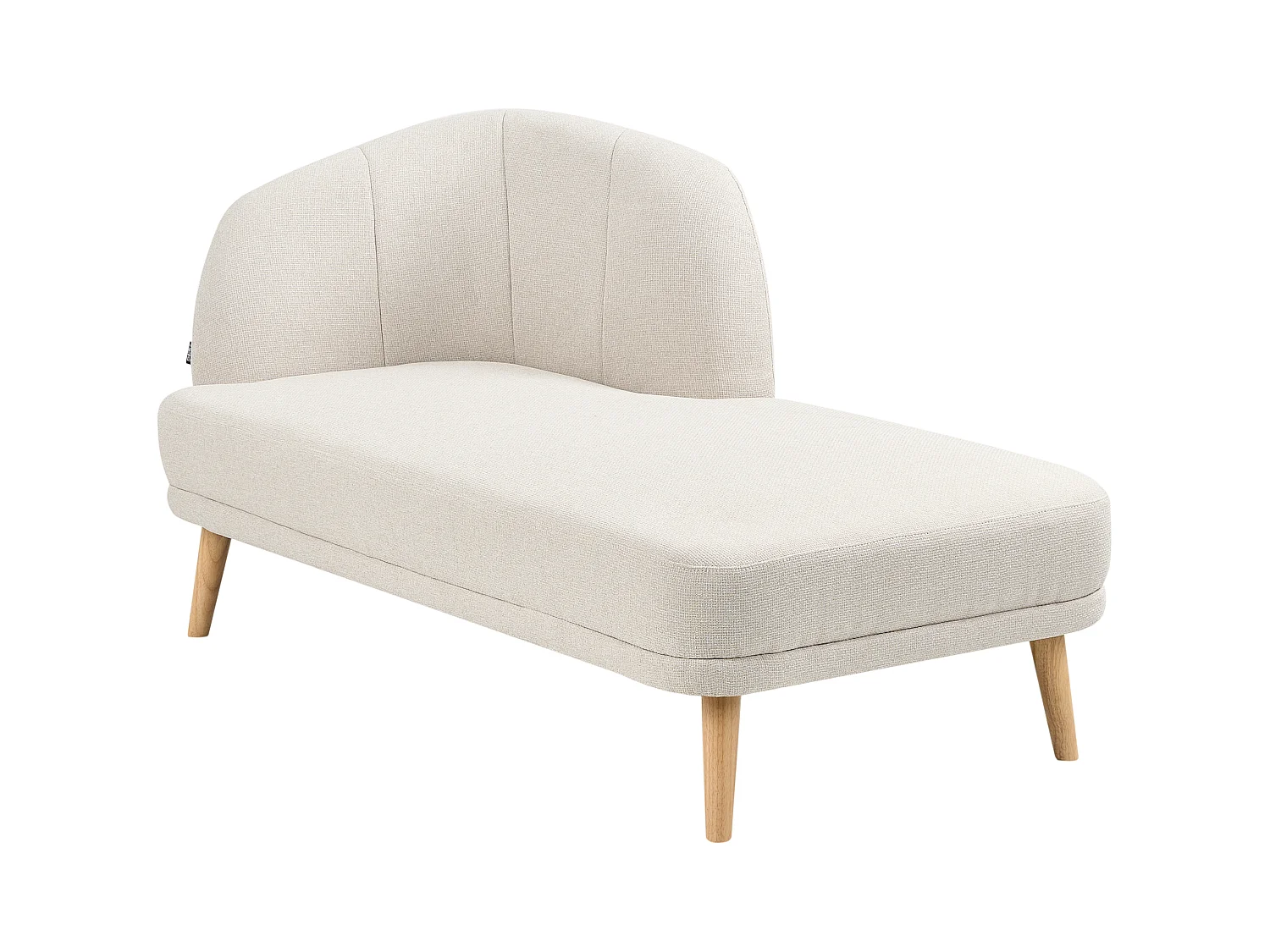 Linksseitige Chaiselounge TANLAY Stoff Hellbeige