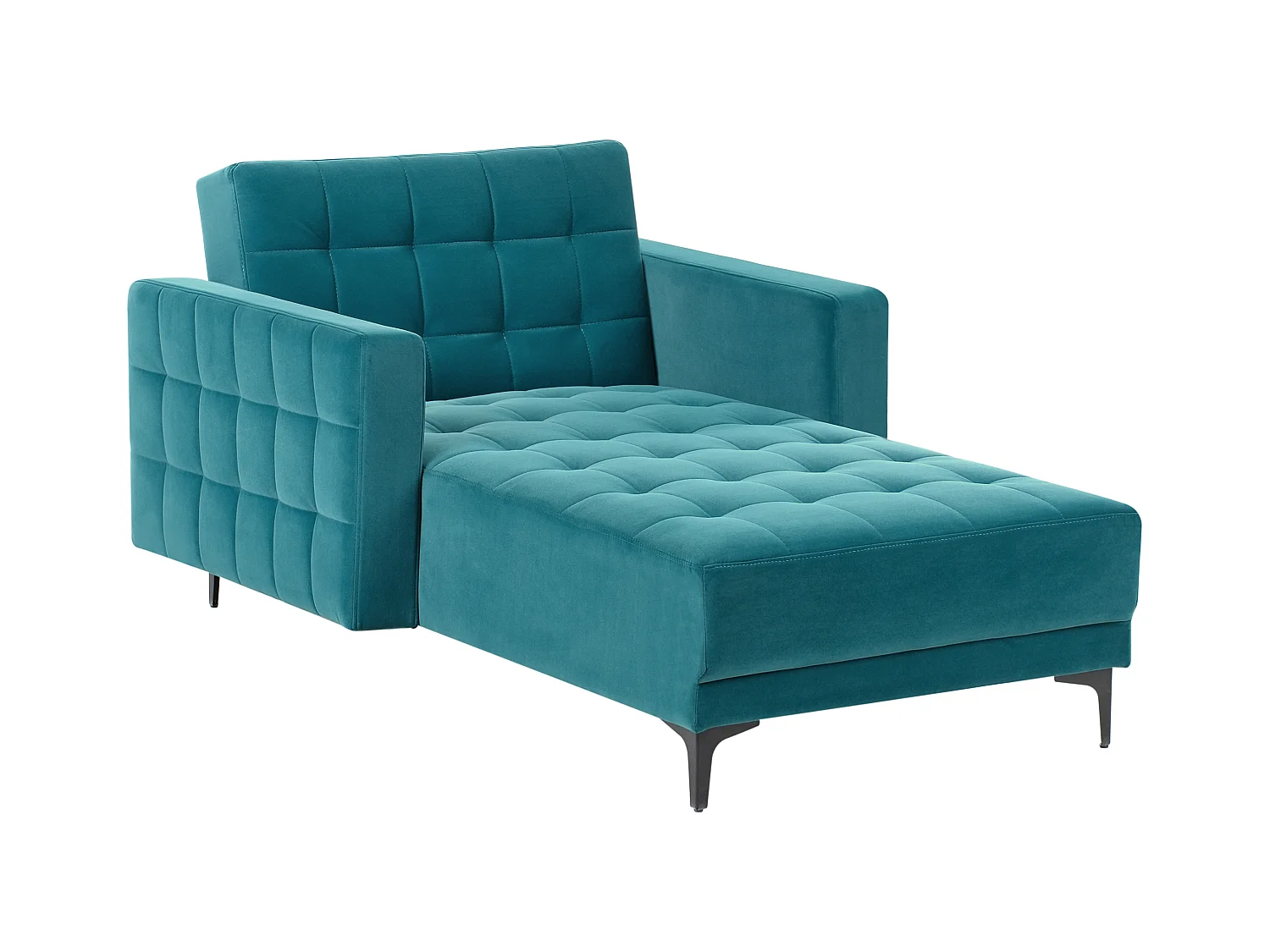 Chaise longue ABERDEEN Velours Bleu azur