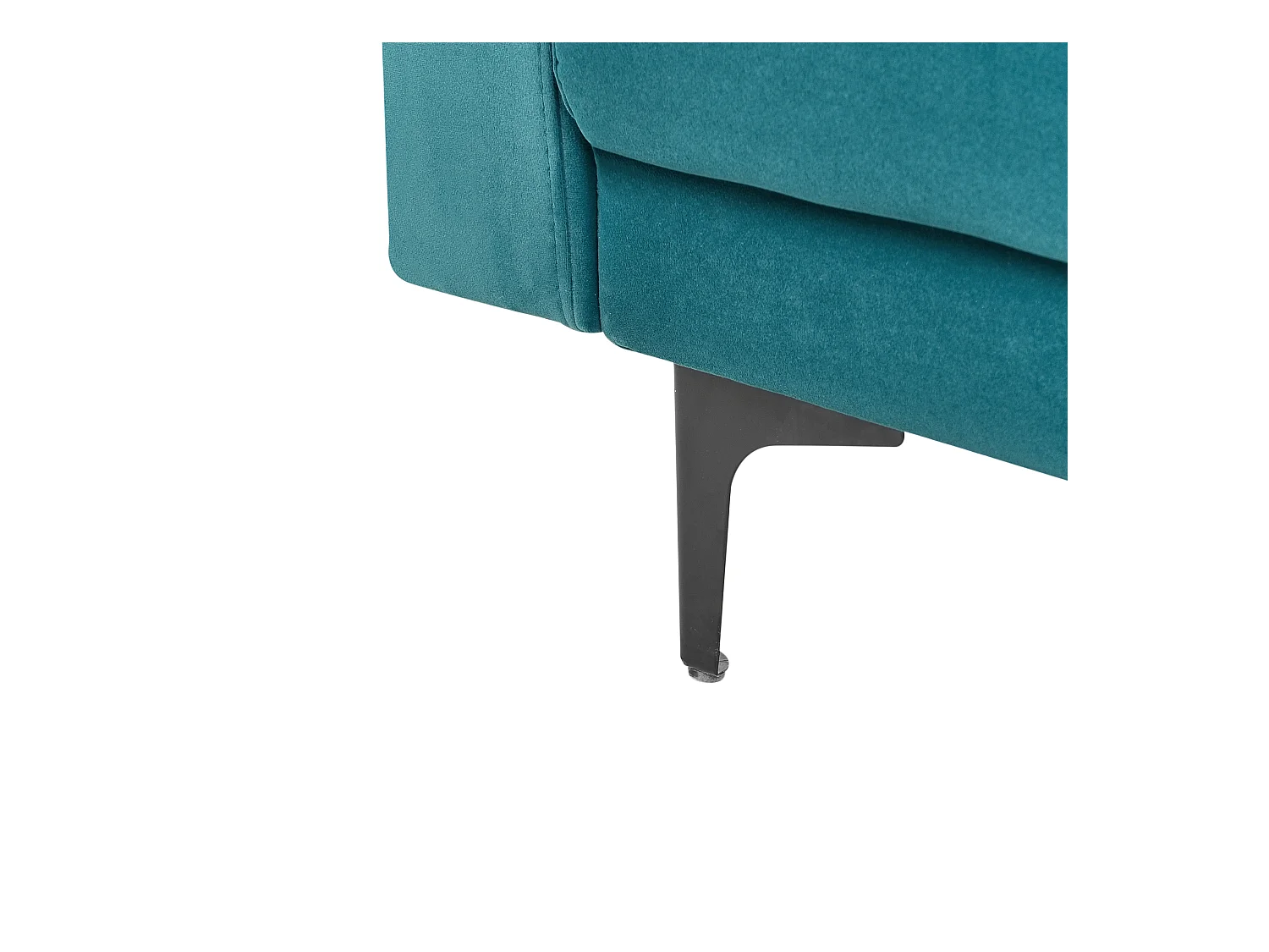Chaiselongue Samt see blau mit Schlaffunktion Metallgestell schwarz Aberdeen