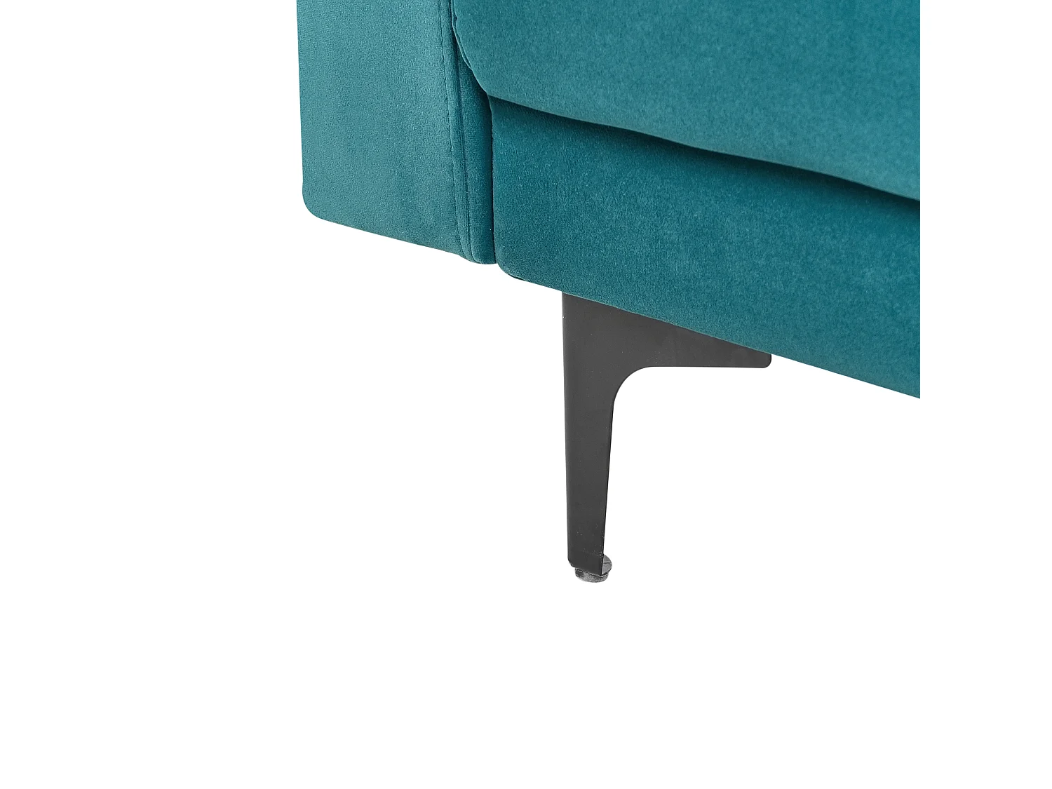 Chaiselongue Samt see blau mit Schlaffunktion Metallgestell schwarz Aberdeen