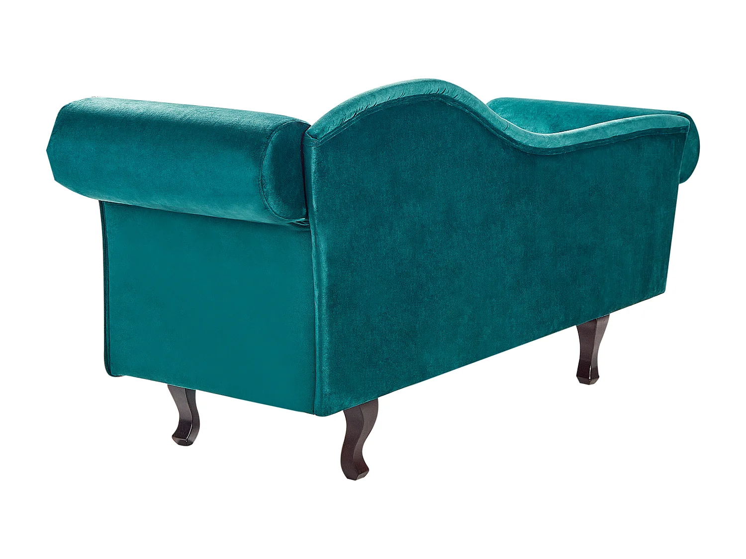 Chaise longue côté droit LATTES Velours Vert émeraude avec coussin