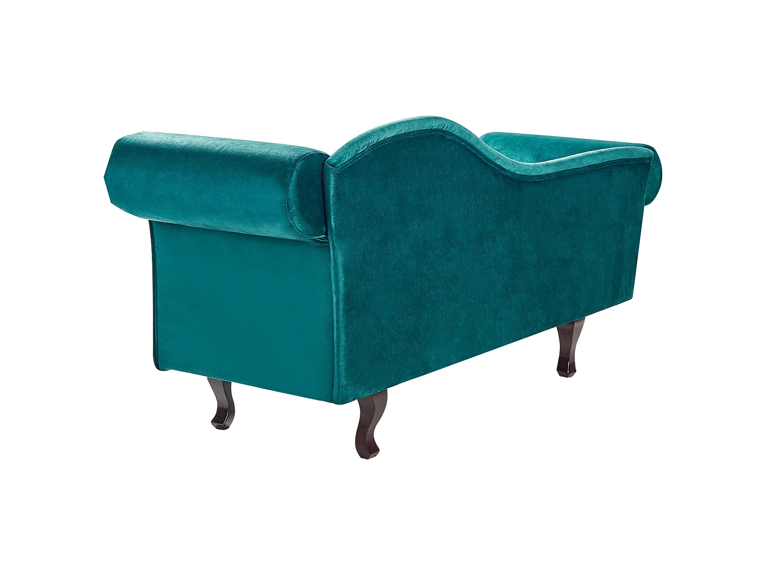 Right-Hand Chaise Longue LATTES II Velvet Emerald Green with Cushion