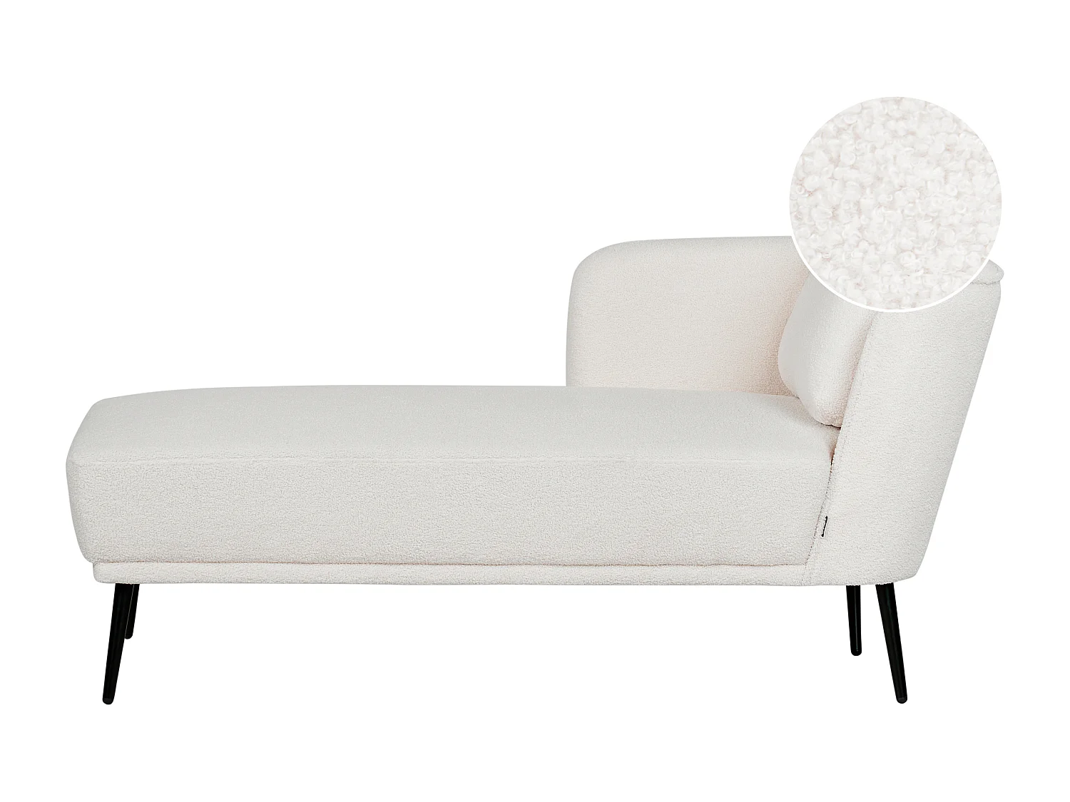 Chaise longue côté droit ARTHEZE Bouclé Blanc cassé