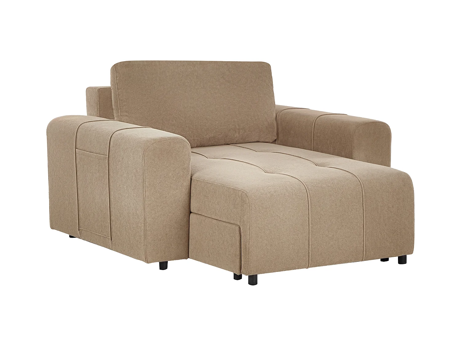 Chaise longue INNVIK Tissu Marron avec rangement