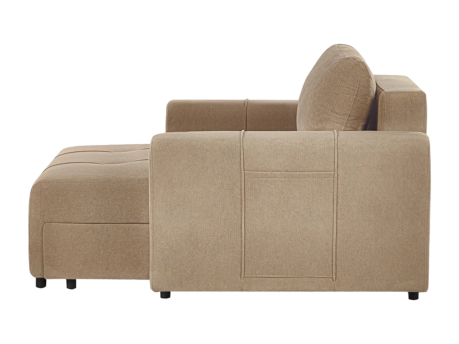 Chaise longue INNVIK Tissu Marron avec rangement