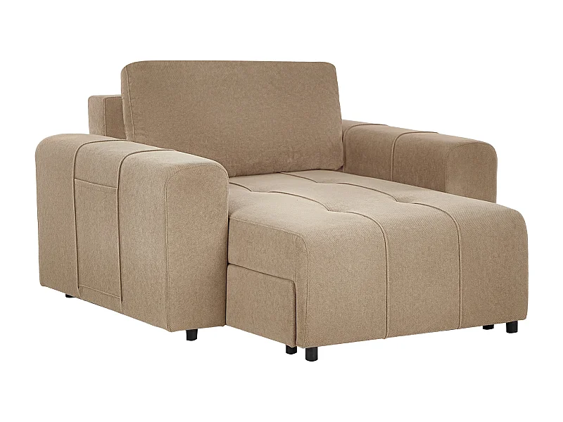 Chaise longue INNVIK Tissu Marron avec rangement