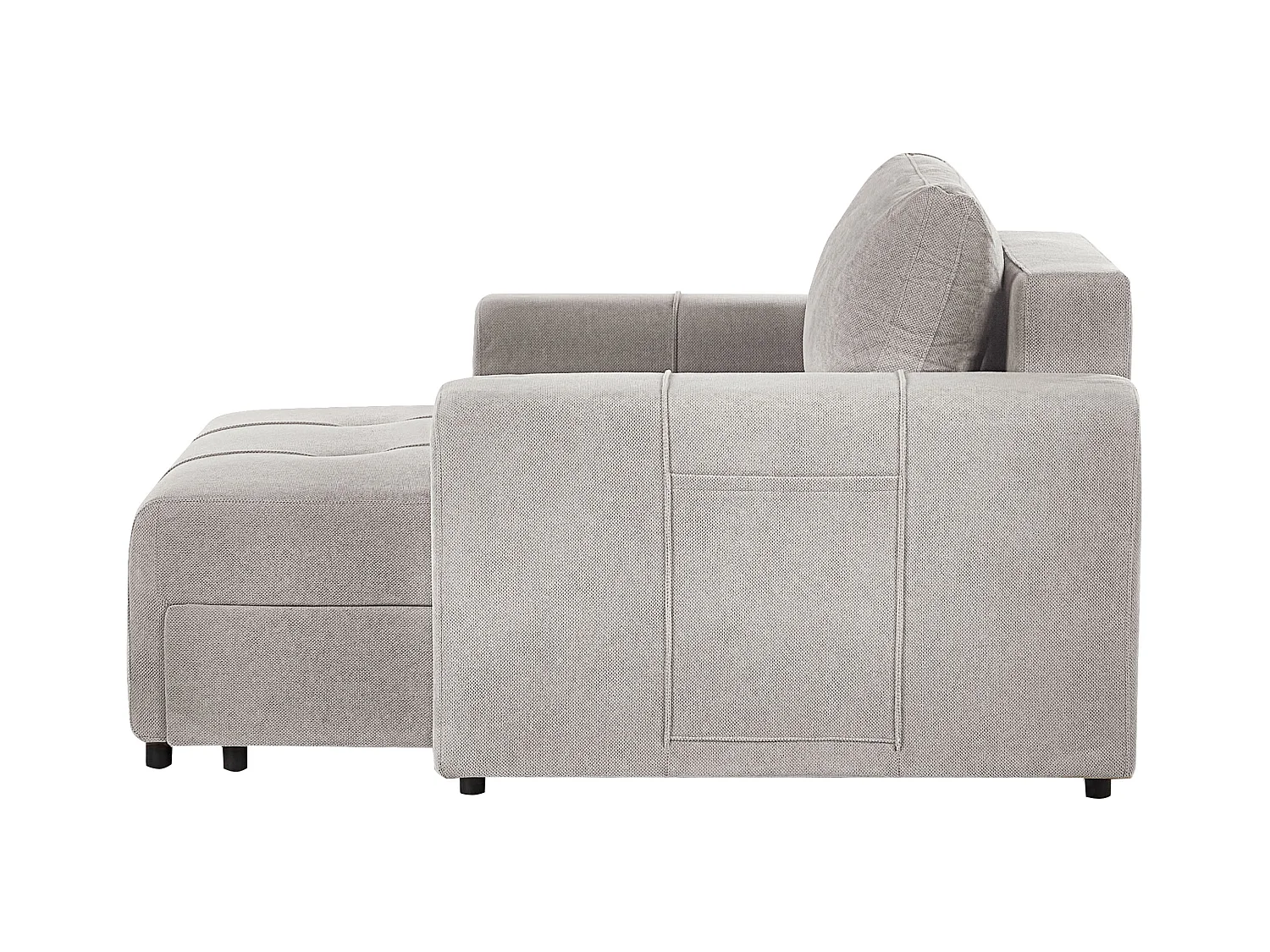 Chaiselongue Stoff hell grau gepolstert mit Stauraum Récamiere Innvik