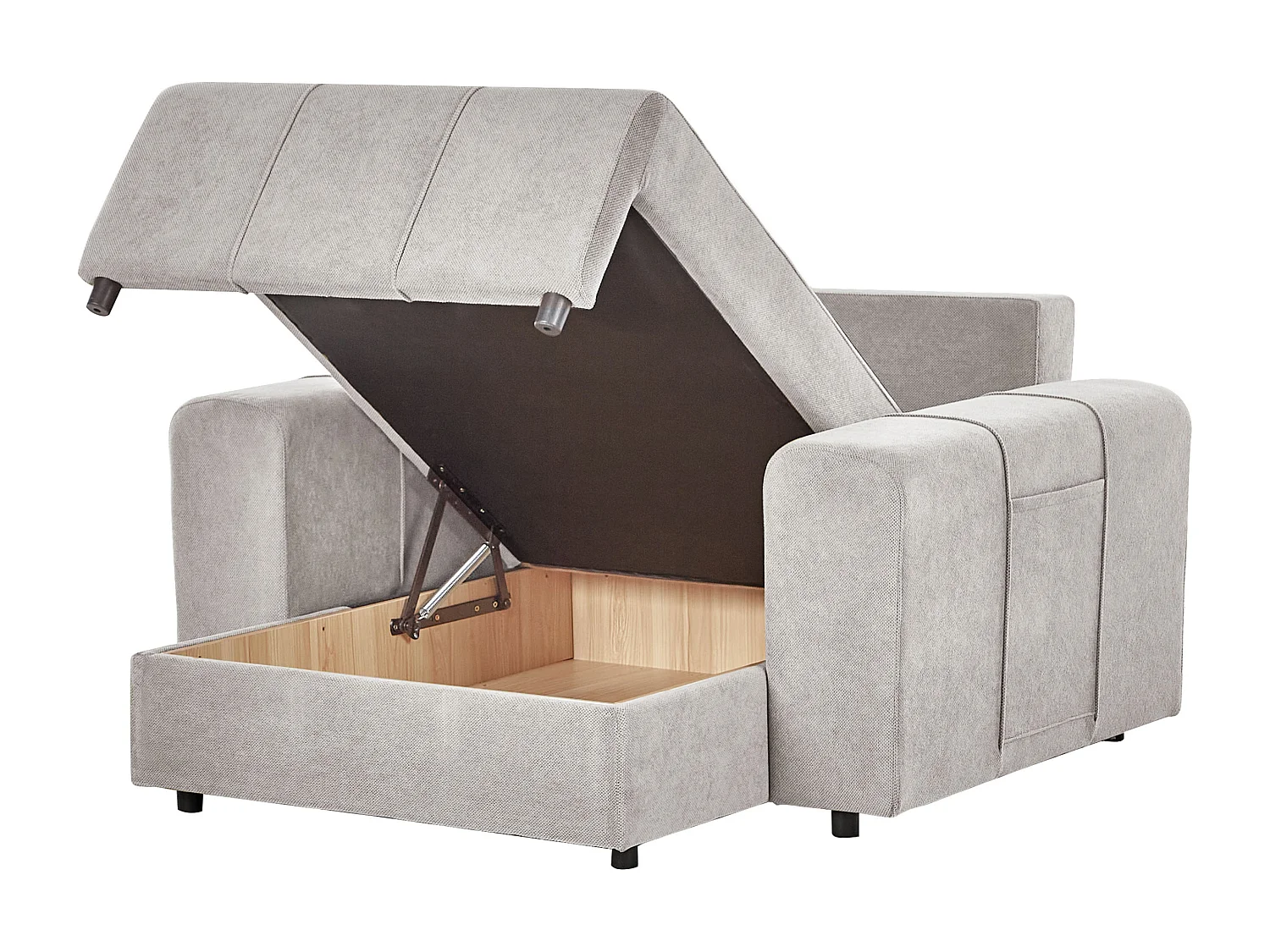 Chaise longue INNVIK Tissu Gris clair