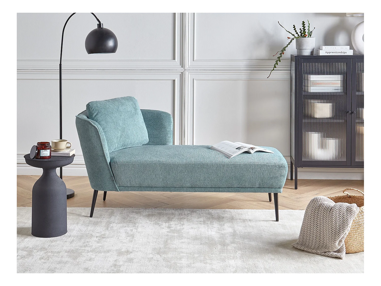 Chaise longue côté droite ARTHEZE Tissu Bleu