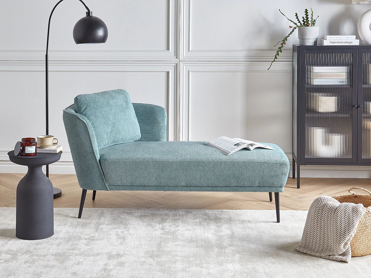 Chaise longue côté droite ARTHEZE Tissu Bleu